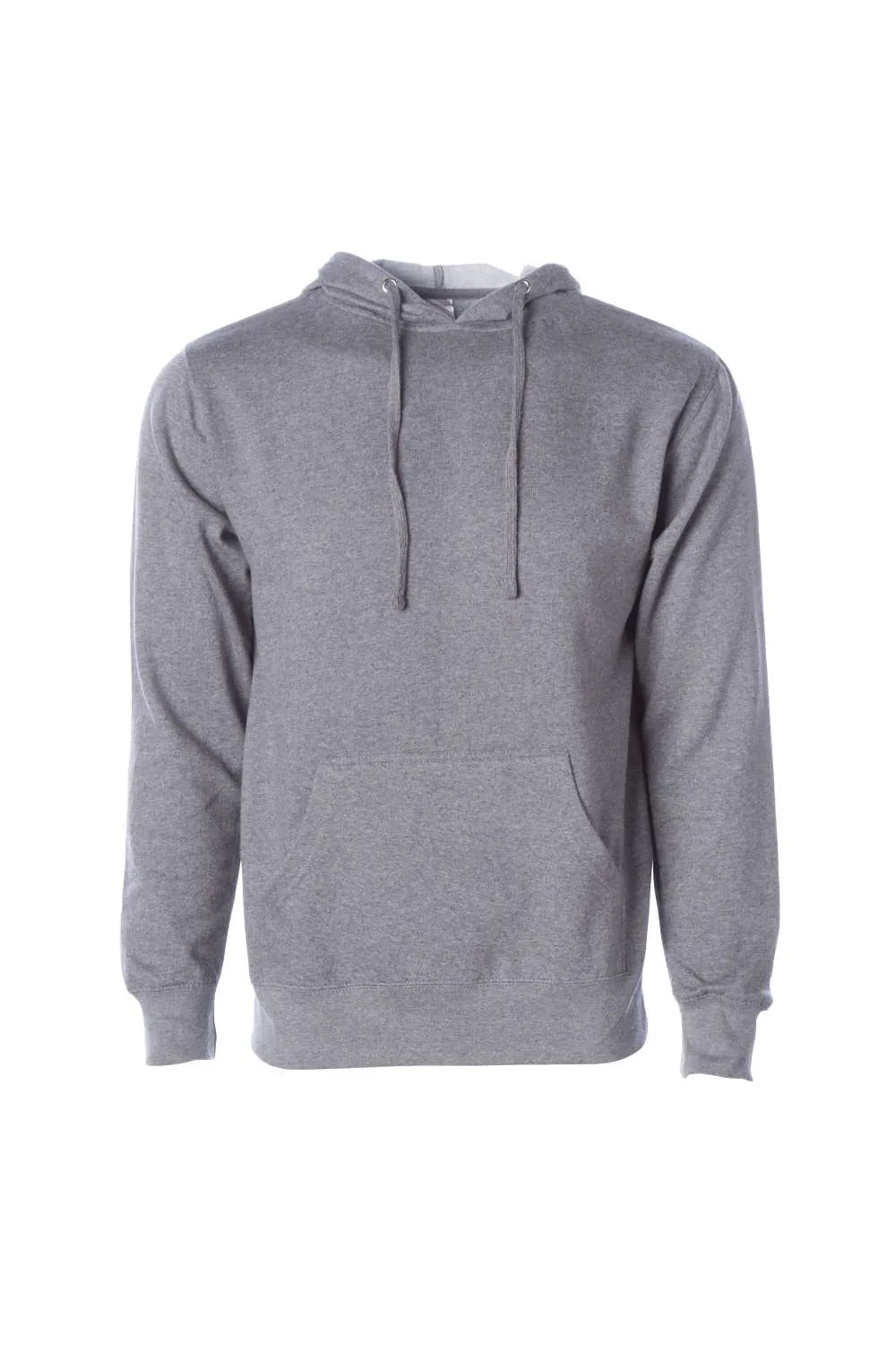 Independent Trading Company Mens Hooded Sweatshirt Hoodie w/ Pouch Pocket - Heather Gunmetal Grey