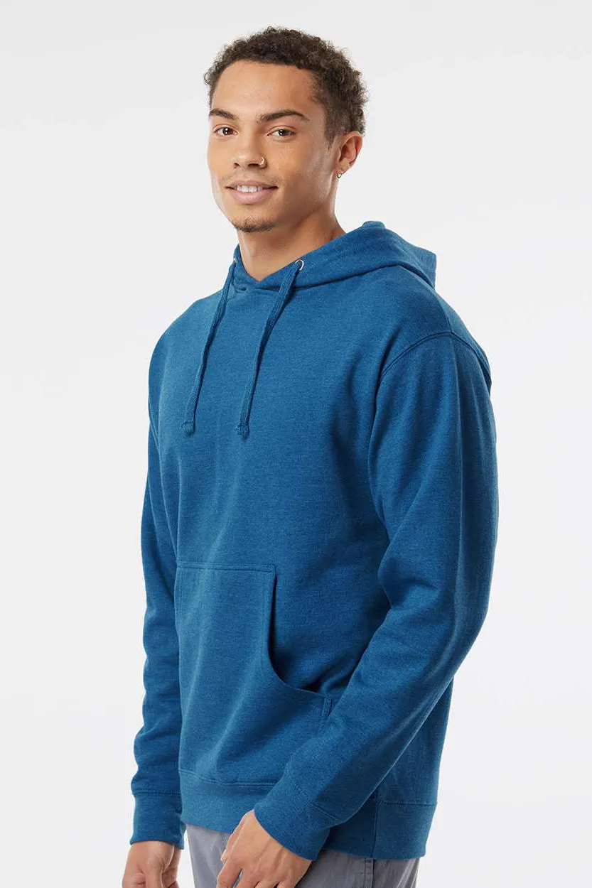Independent Trading Company Mens Hooded Sweatshirt Hoodie w/ Pouch Pocket - Heather Royal Blue