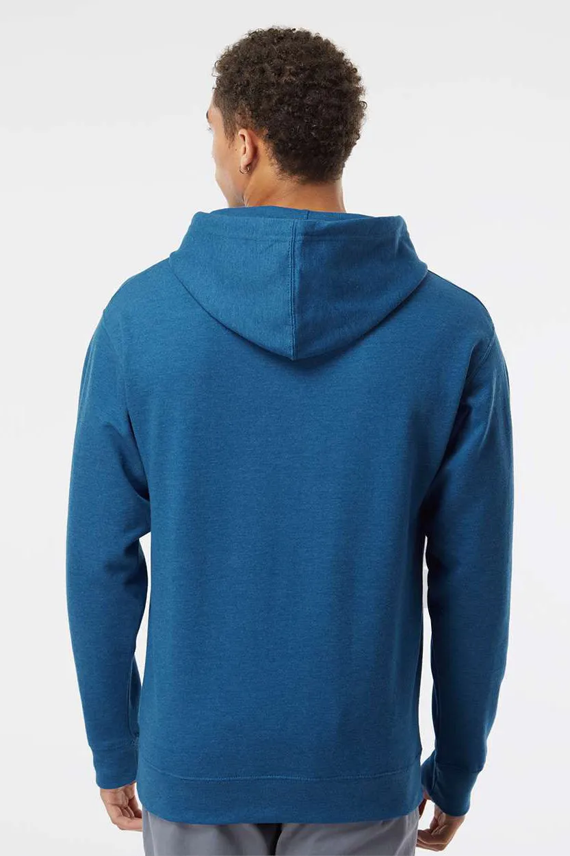 Independent Trading Company Mens Hooded Sweatshirt Hoodie w/ Pouch Pocket - Heather Royal Blue