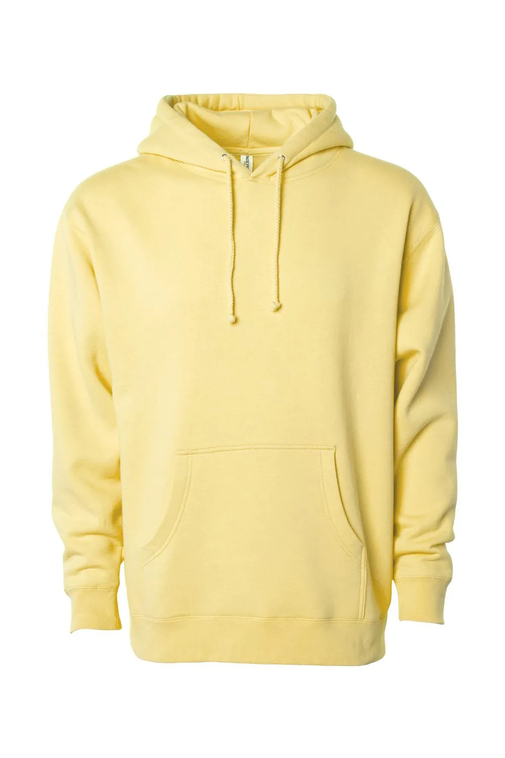 Independent Trading Company Mens Hooded Sweatshirt Hoodie w/ Pouch Pocket - Light Yellow
