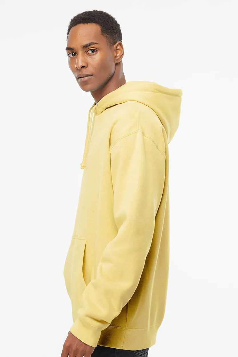 Independent Trading Company Mens Hooded Sweatshirt Hoodie w/ Pouch Pocket - Light Yellow