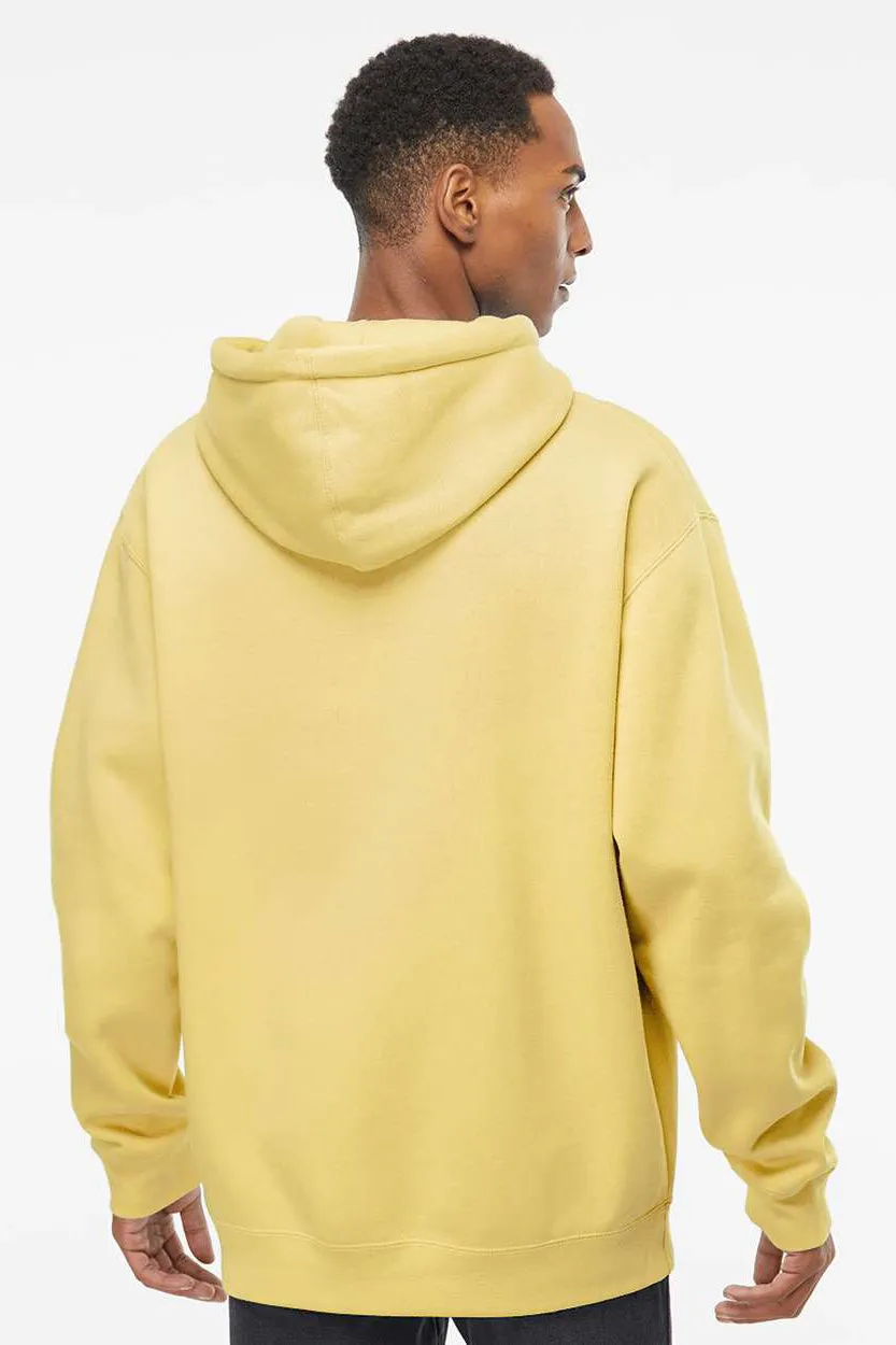 Independent Trading Company Mens Hooded Sweatshirt Hoodie w/ Pouch Pocket - Light Yellow