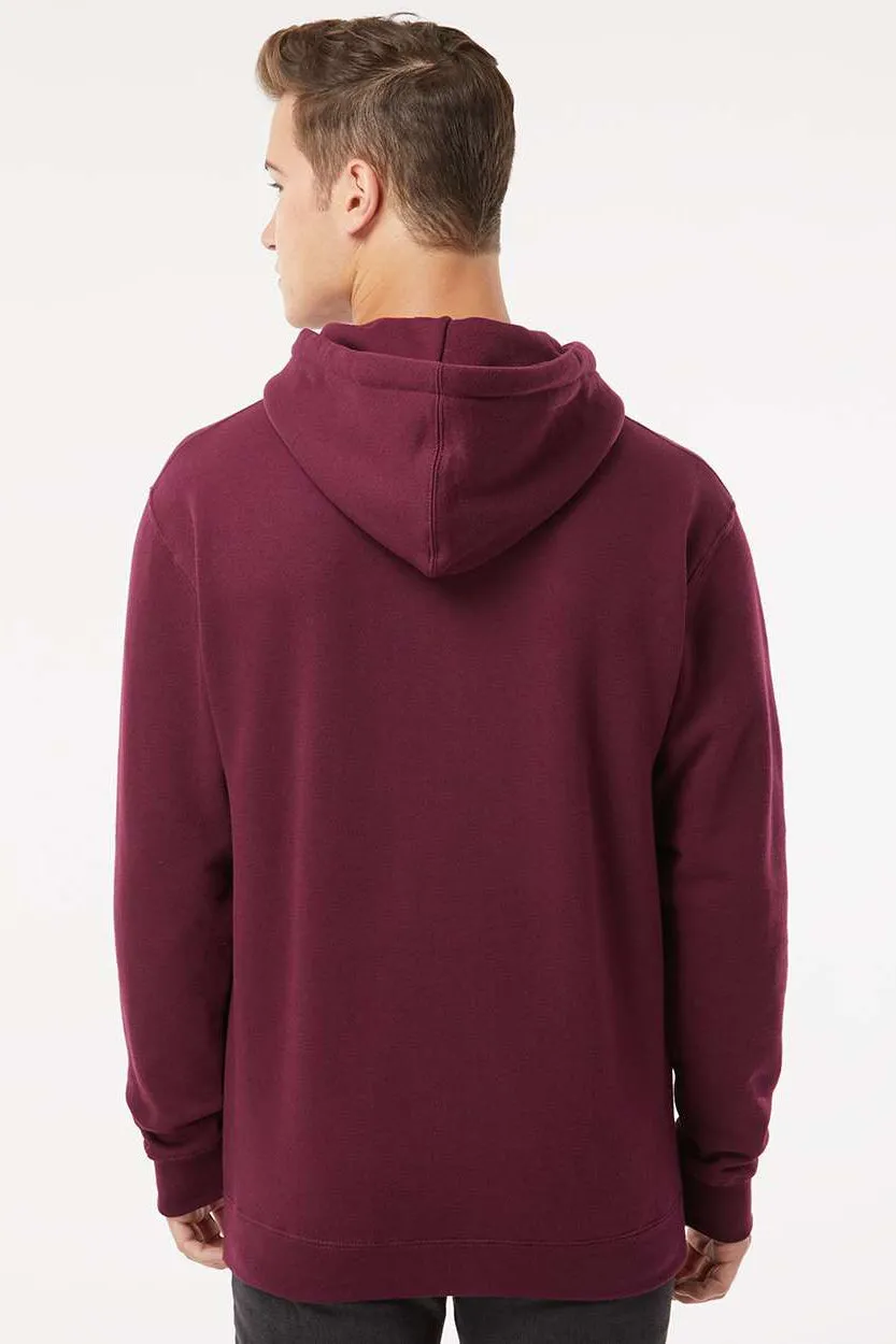 Independent Trading Company Mens Hooded Sweatshirt Hoodie w/ Pouch Pocket - Maroon