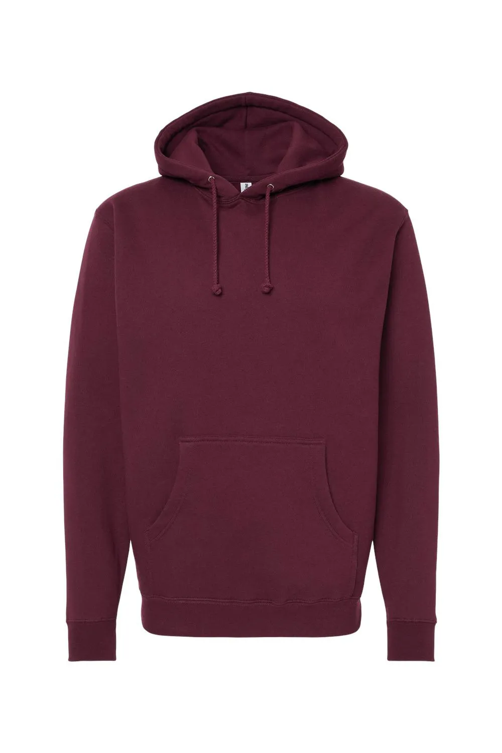 Independent Trading Company Mens Hooded Sweatshirt Hoodie w/ Pouch Pocket - Maroon