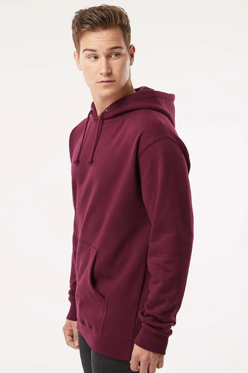 Independent Trading Company Mens Hooded Sweatshirt Hoodie w/ Pouch Pocket - Maroon