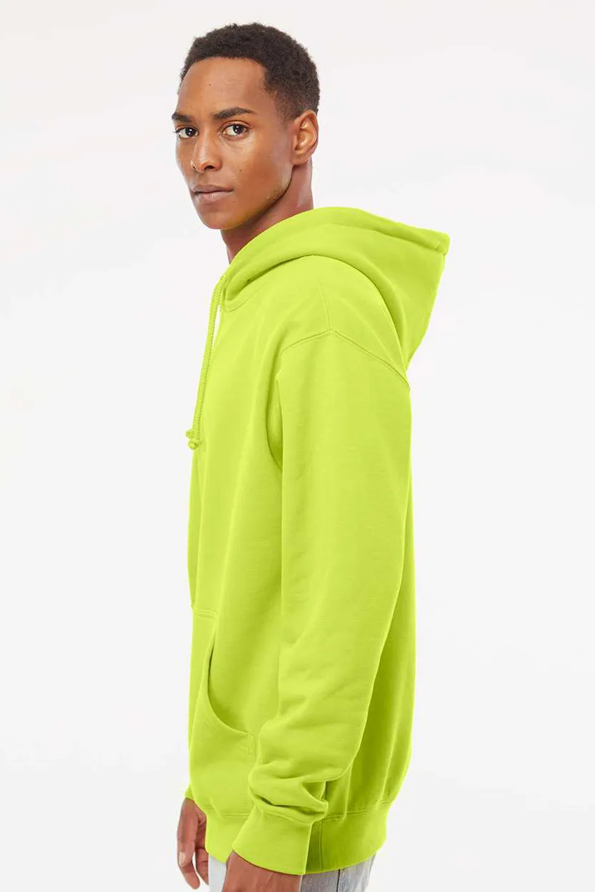 Independent Trading Company Mens Hooded Sweatshirt Hoodie w/ Pouch Pocket - Safety Yellow