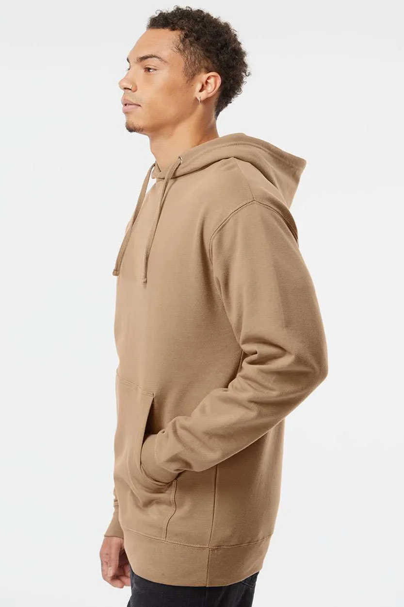 Independent Trading Company Mens Hooded Sweatshirt Hoodie w/ Pouch Pocket - Sandstone Brown