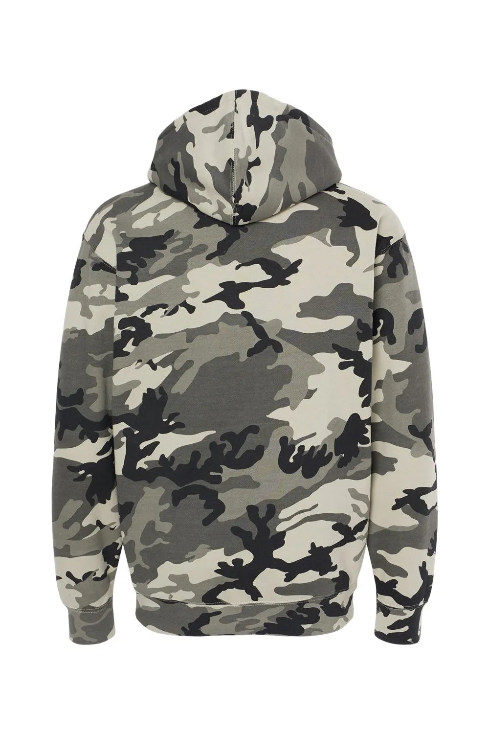 Independent Trading Company Mens Hooded Sweatshirt Hoodie w/ Pouch Pocket - Snow Camo