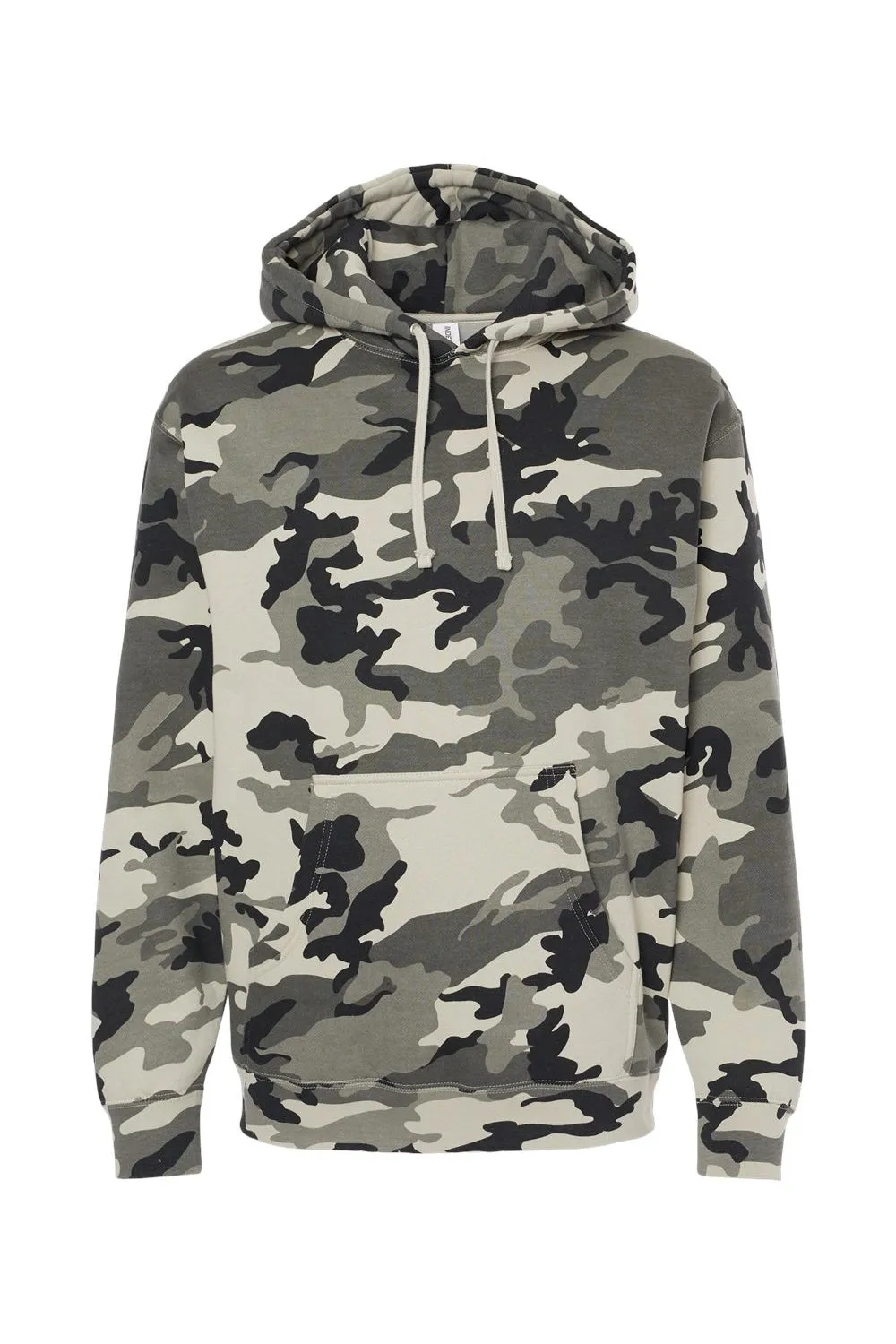 Independent Trading Company Mens Hooded Sweatshirt Hoodie w/ Pouch Pocket - Snow Camo