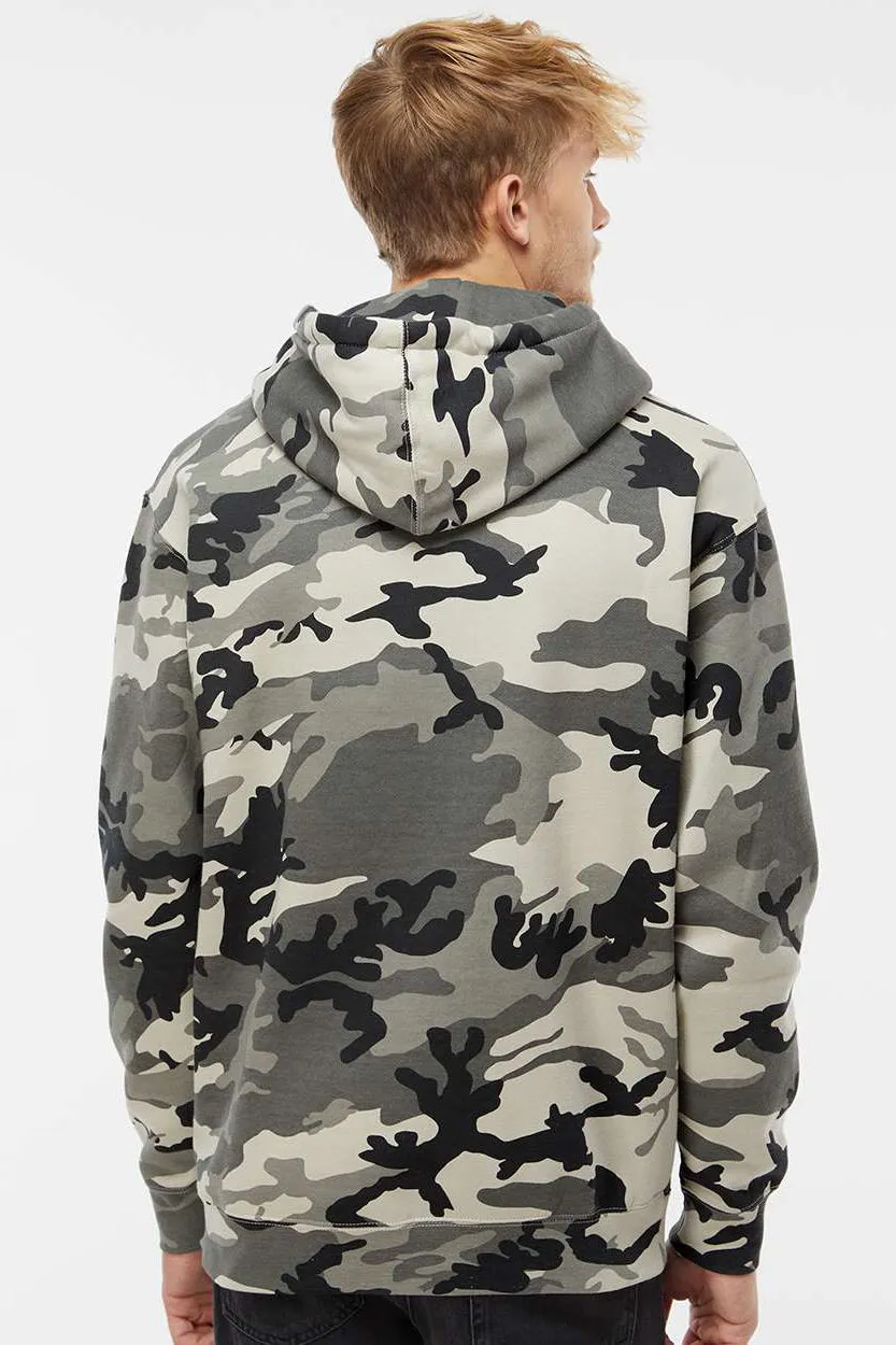 Independent Trading Company Mens Hooded Sweatshirt Hoodie w/ Pouch Pocket - Snow Camo
