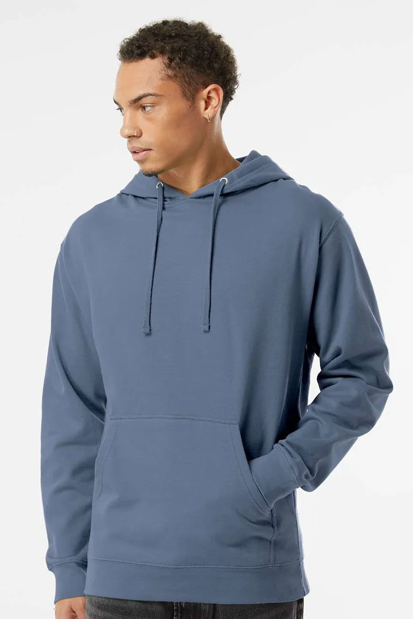 Independent Trading Company Mens Hooded Sweatshirt Hoodie w/ Pouch Pocket - Storm Blue