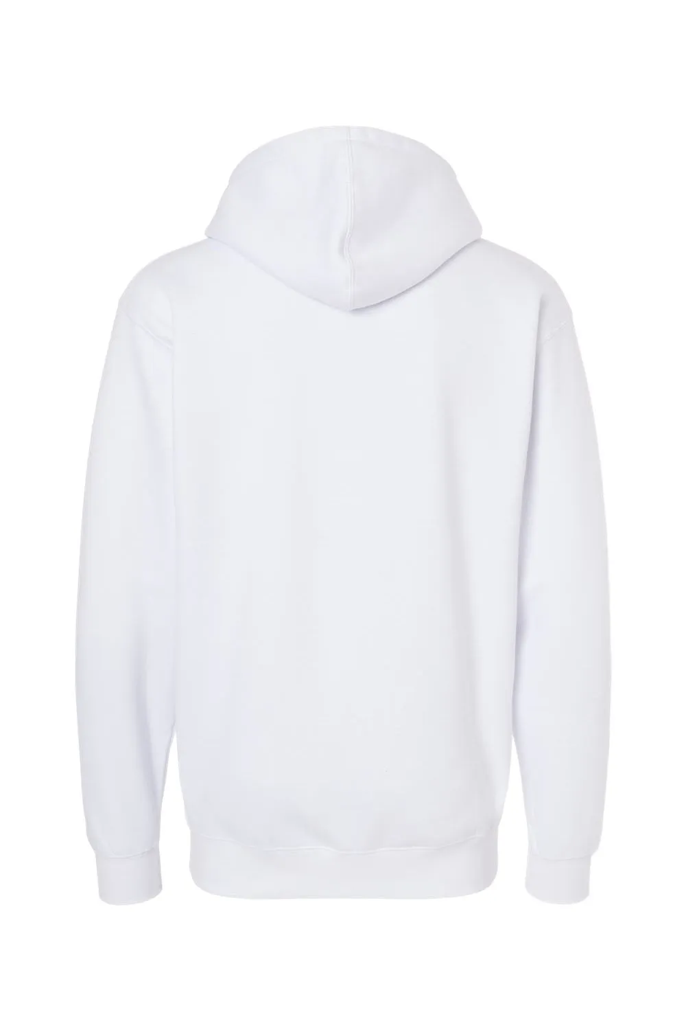 Independent Trading Company Mens Hooded Sweatshirt Hoodie w/ Pouch Pocket - White