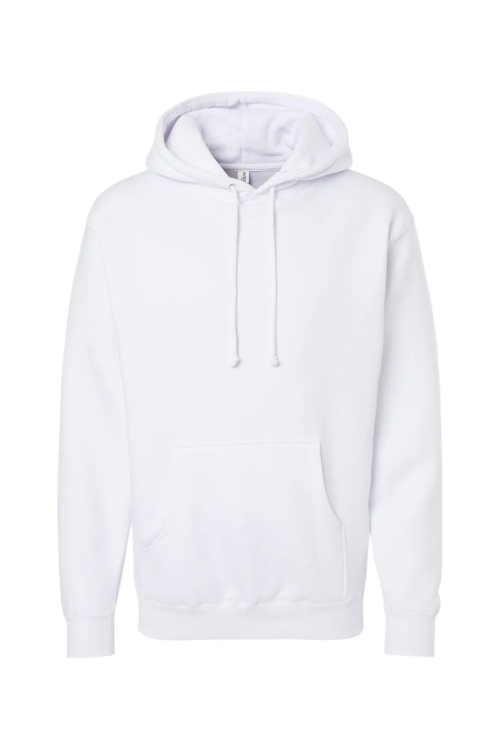 Independent Trading Company Mens Hooded Sweatshirt Hoodie w/ Pouch Pocket - White