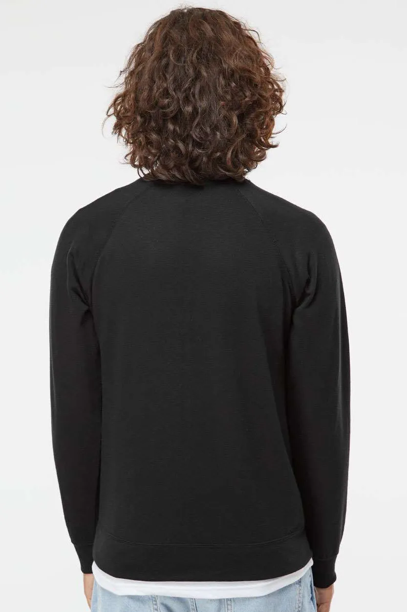 Independent Trading Company Mens Icon Loopback Terry Crewneck Sweatshirt - Black