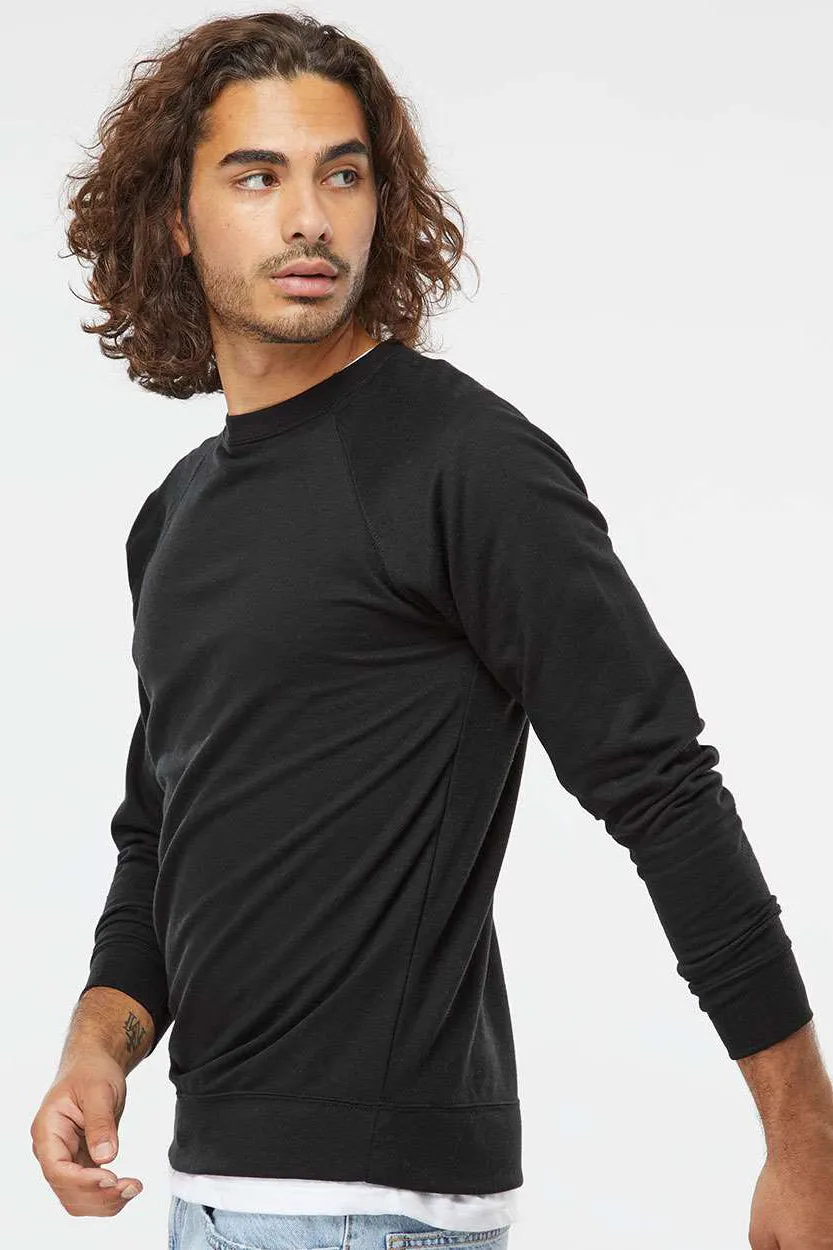 Independent Trading Company Mens Icon Loopback Terry Crewneck Sweatshirt - Black