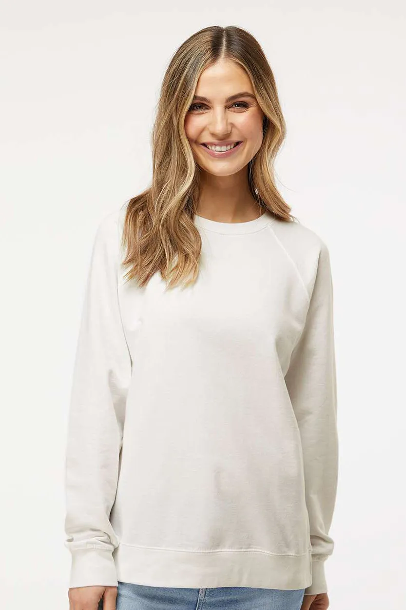 Independent Trading Company Mens Icon Loopback Terry Crewneck Sweatshirt - Bone White