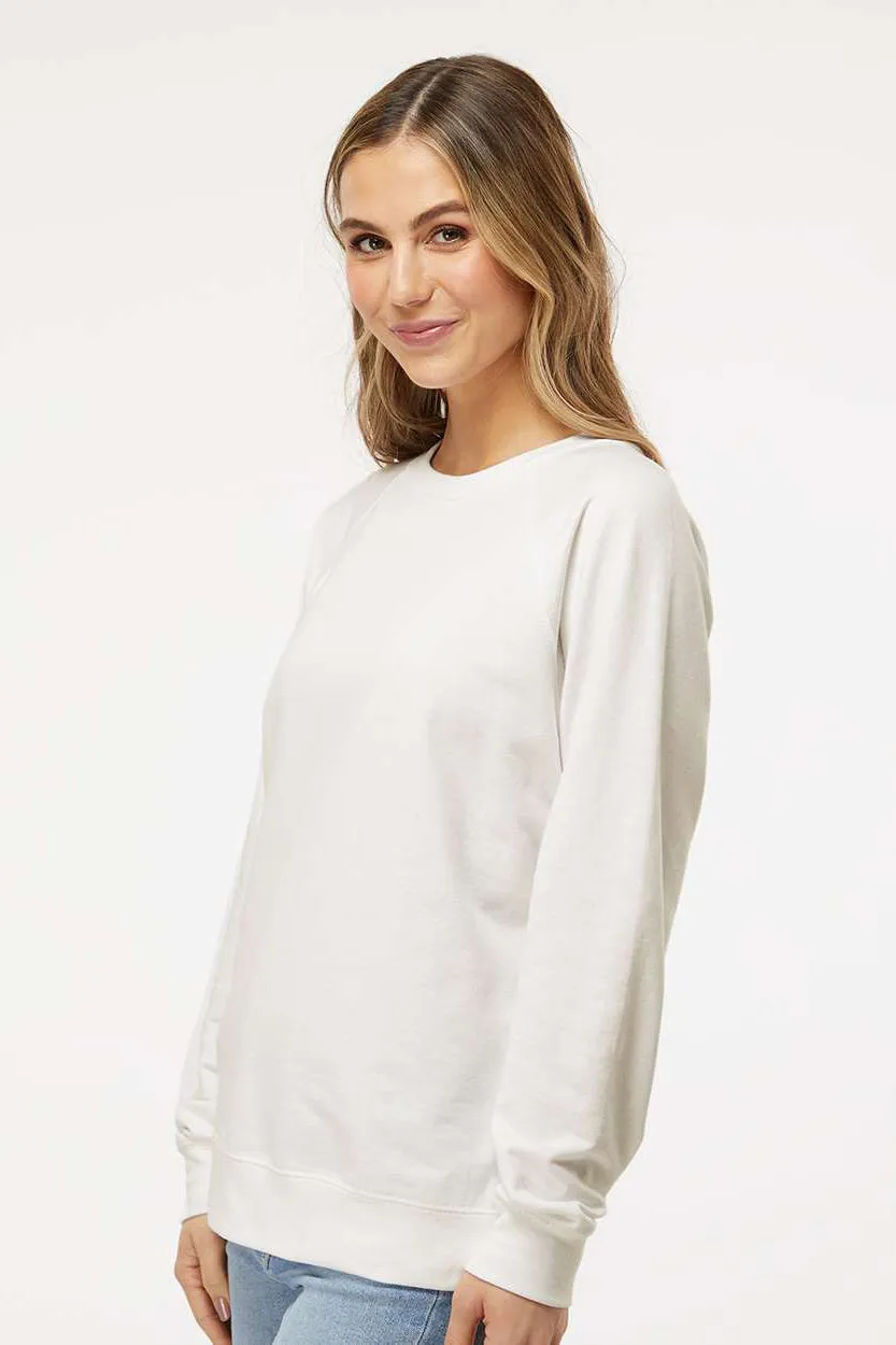 Independent Trading Company Mens Icon Loopback Terry Crewneck Sweatshirt - Bone White