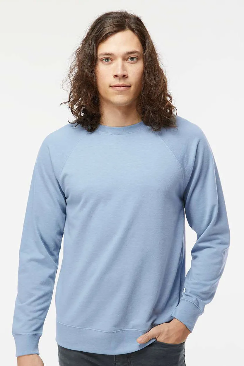 Independent Trading Company Mens Icon Loopback Terry Crewneck Sweatshirt - Misty Blue