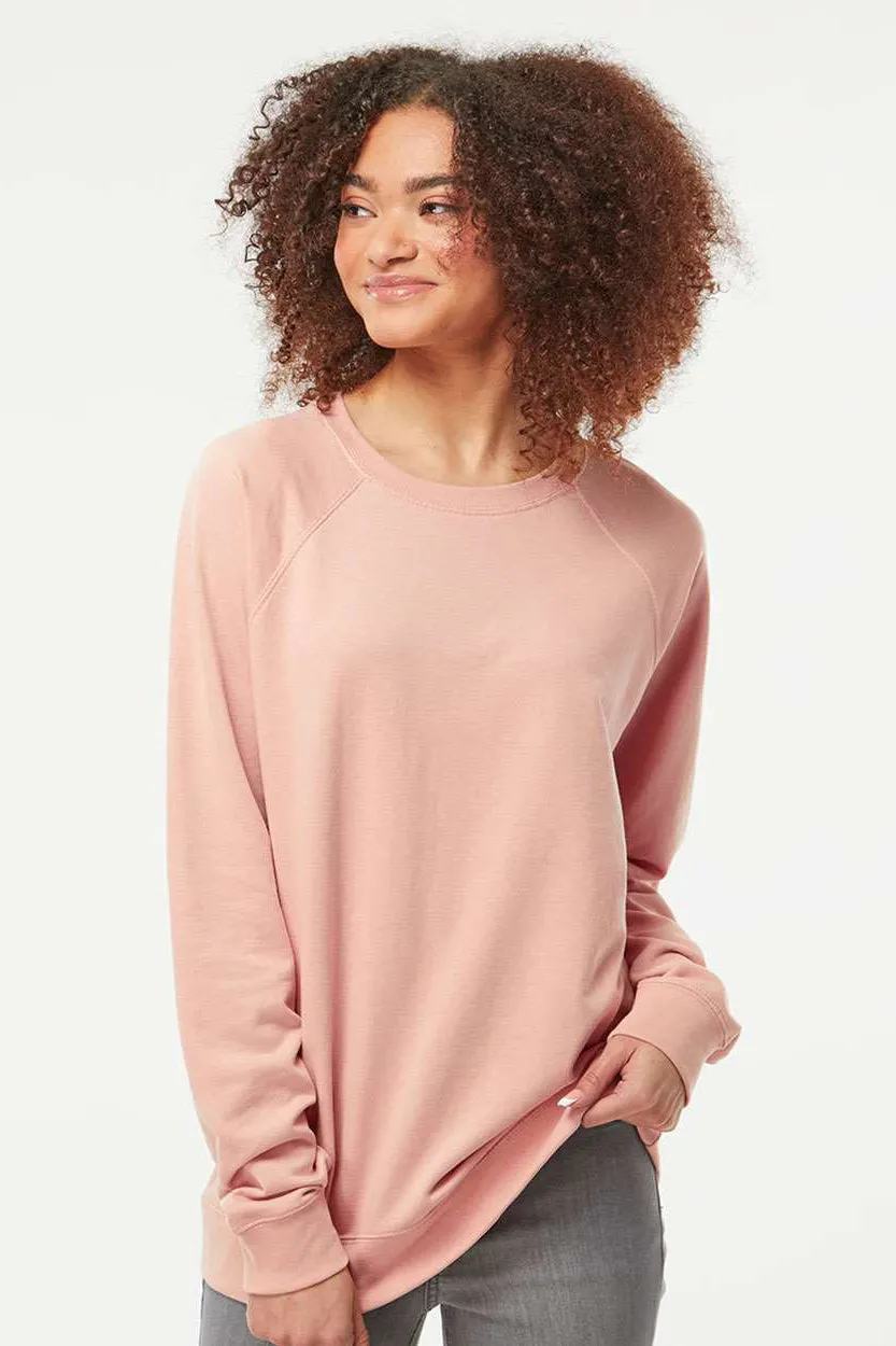 Independent Trading Company Mens Icon Loopback Terry Crewneck Sweatshirt - Rose Pink