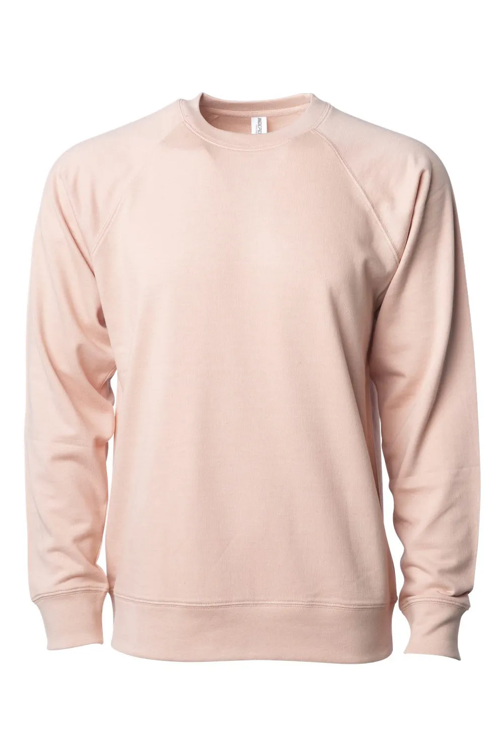 Independent Trading Company Mens Icon Loopback Terry Crewneck Sweatshirt - Rose Pink