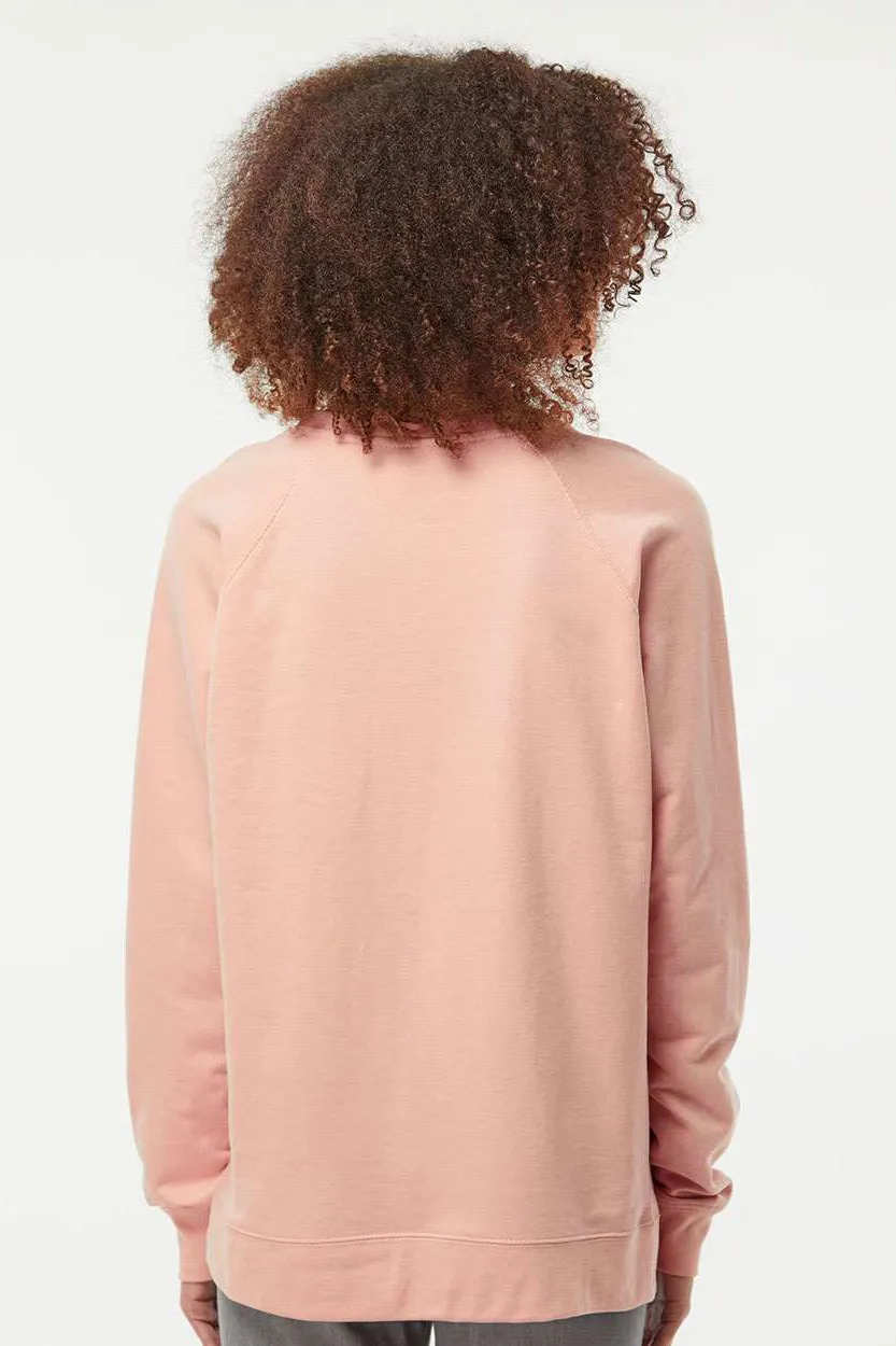 Independent Trading Company Mens Icon Loopback Terry Crewneck Sweatshirt - Rose Pink