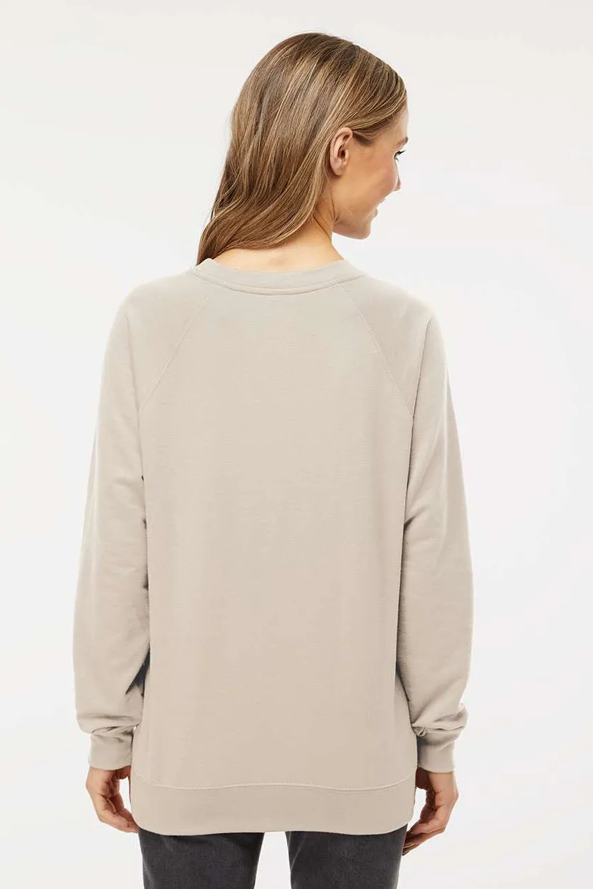 Independent Trading Company Mens Icon Loopback Terry Crewneck Sweatshirt - Sand