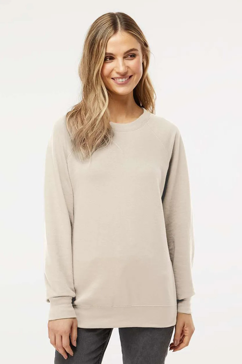Independent Trading Company Mens Icon Loopback Terry Crewneck Sweatshirt - Sand