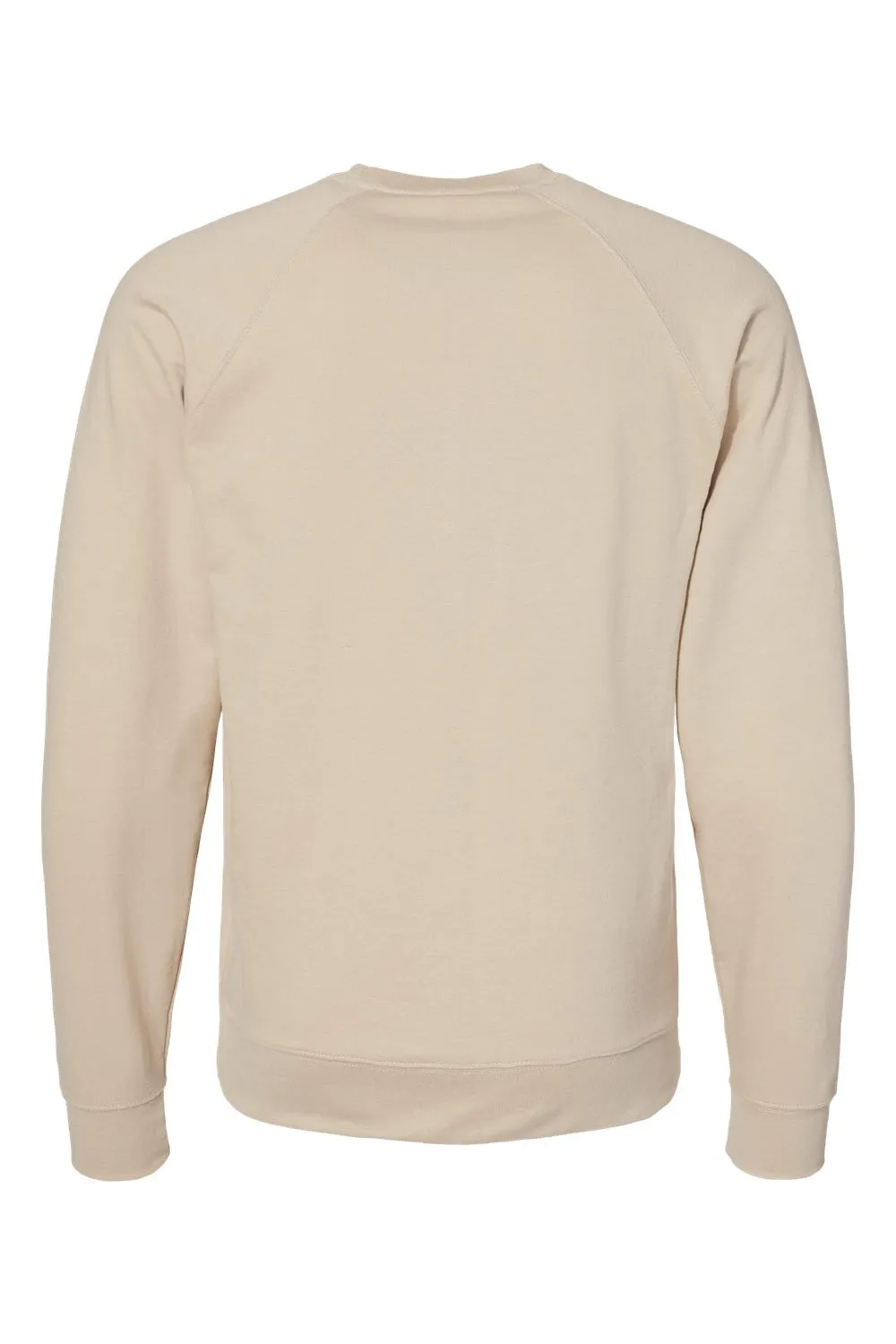 Independent Trading Company Mens Icon Loopback Terry Crewneck Sweatshirt - Sand