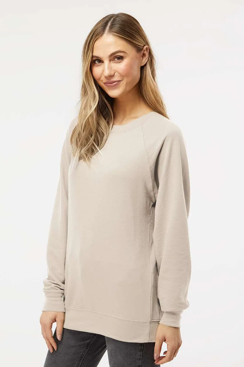 Independent Trading Company Mens Icon Loopback Terry Crewneck Sweatshirt - Sand