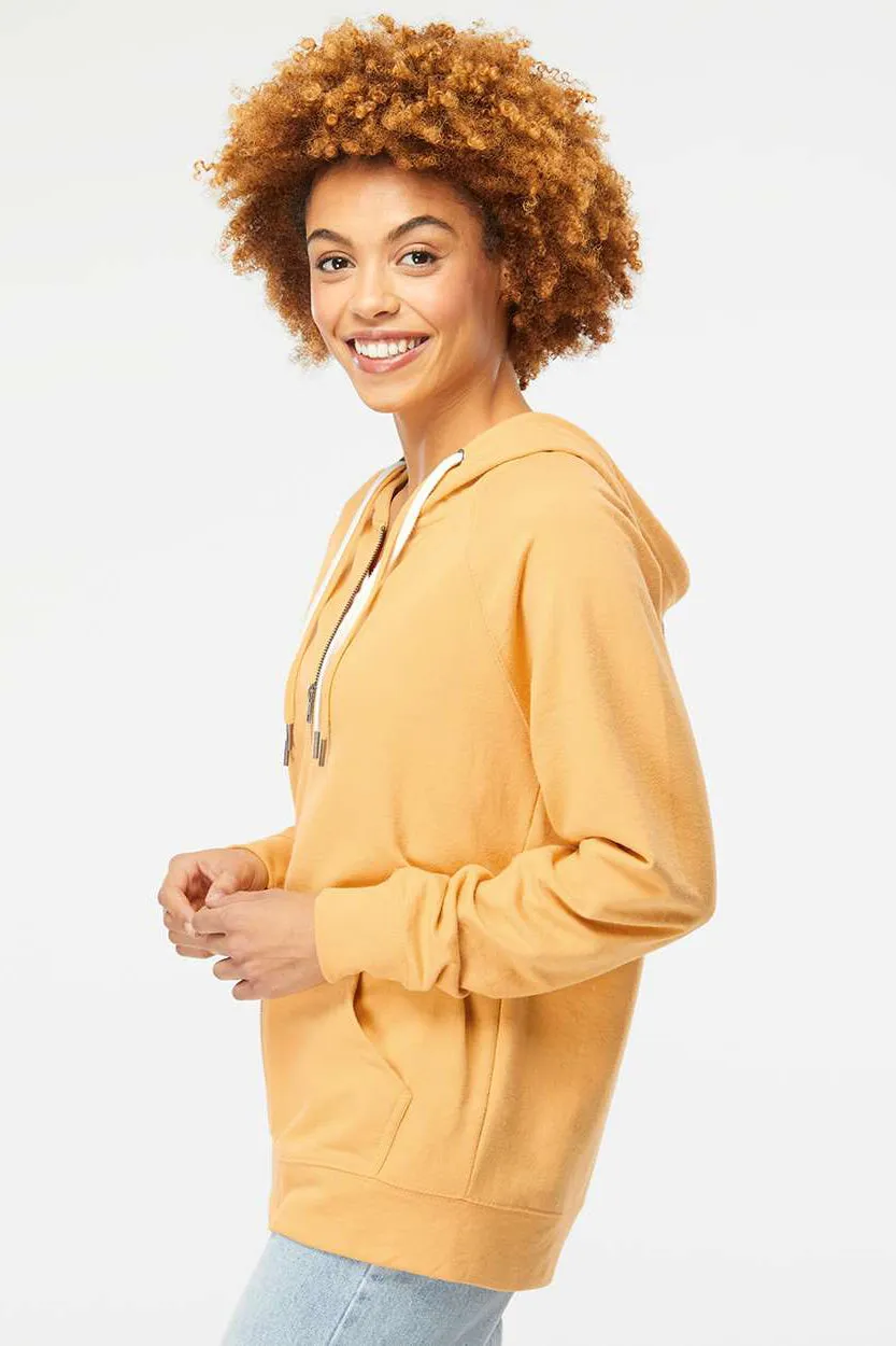 Independent Trading Company Mens Icon Loopback Terry Full Zip Hooded Sweatshirt Hoodie w/ Pockets - Harvest Gold