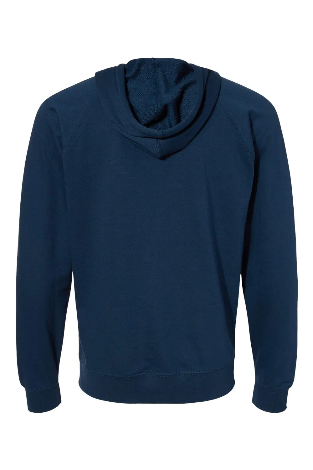 Independent Trading Company Mens Icon Loopback Terry Full Zip Hooded Sweatshirt Hoodie w/ Pockets - Indigo Blue