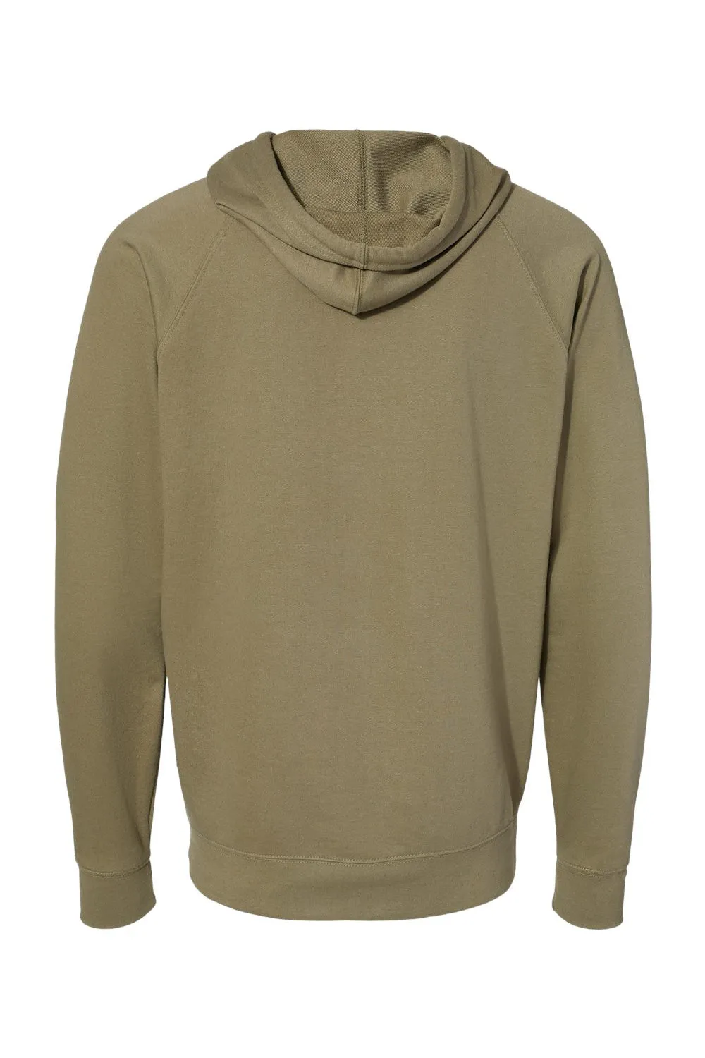 Independent Trading Company Mens Icon Loopback Terry Full Zip Hooded Sweatshirt Hoodie w/ Pockets - Olive Green