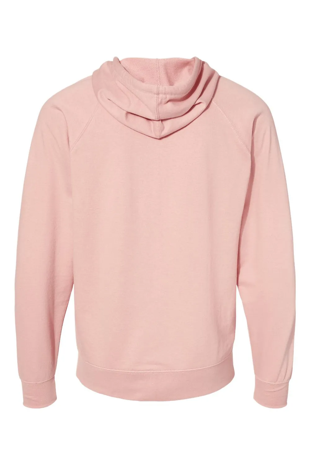 Independent Trading Company Mens Icon Loopback Terry Full Zip Hooded Sweatshirt Hoodie w/ Pockets - Rose Pink