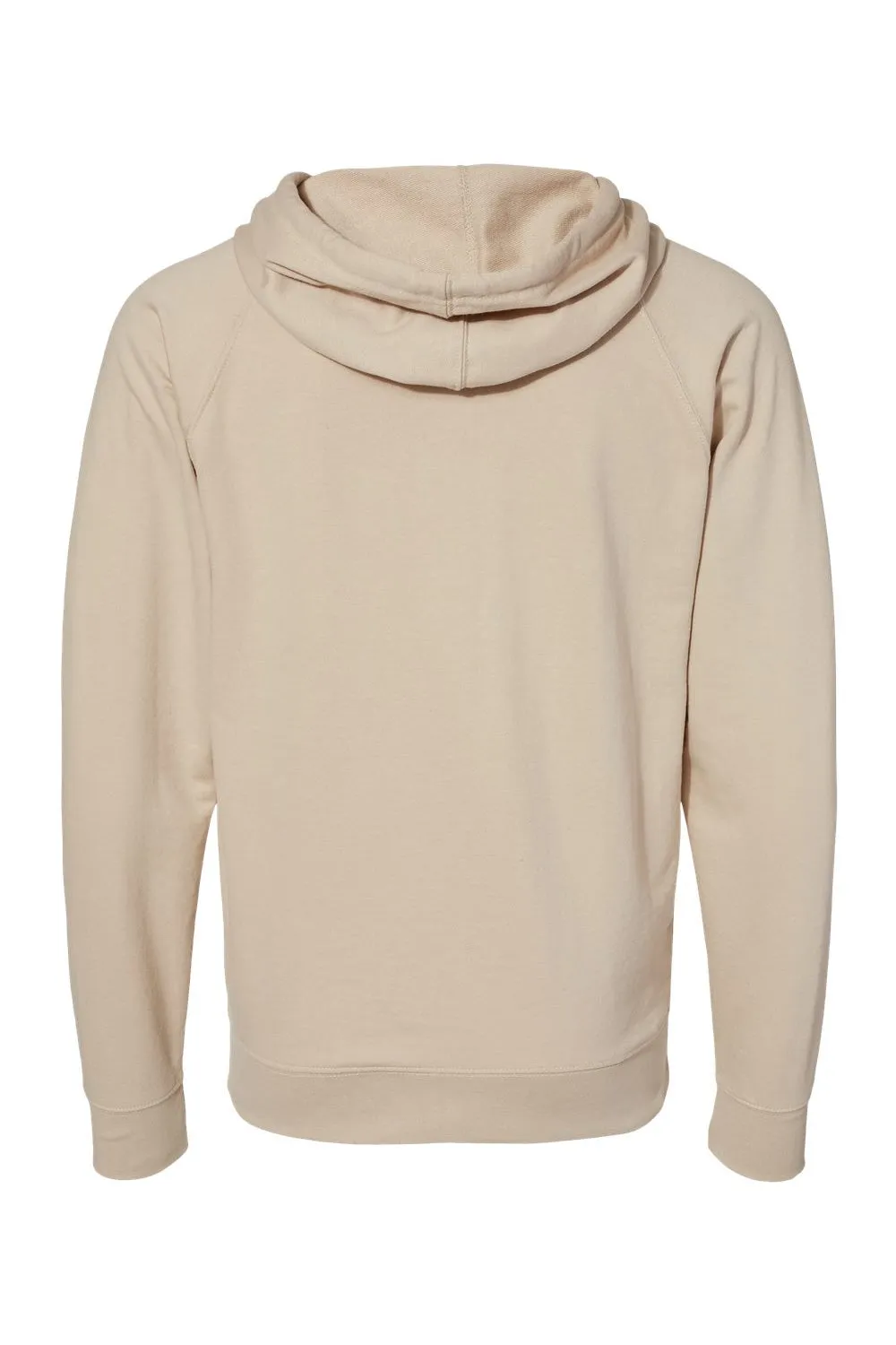 Independent Trading Company Mens Icon Loopback Terry Full Zip Hooded Sweatshirt Hoodie w/ Pockets - Sand