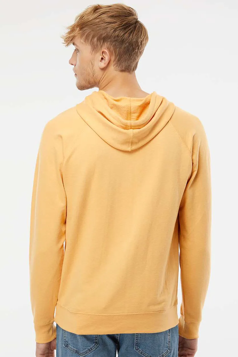 Independent Trading Company Mens Icon Loopback Terry Hooded Sweatshirt Hoodie w/ Pouch Pocket - Harvest Gold