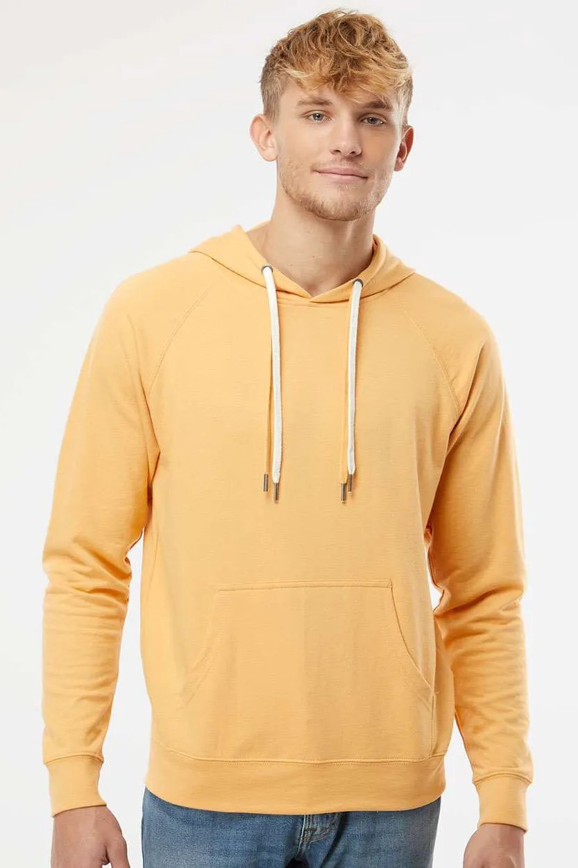 Independent Trading Company Mens Icon Loopback Terry Hooded Sweatshirt Hoodie w/ Pouch Pocket - Harvest Gold