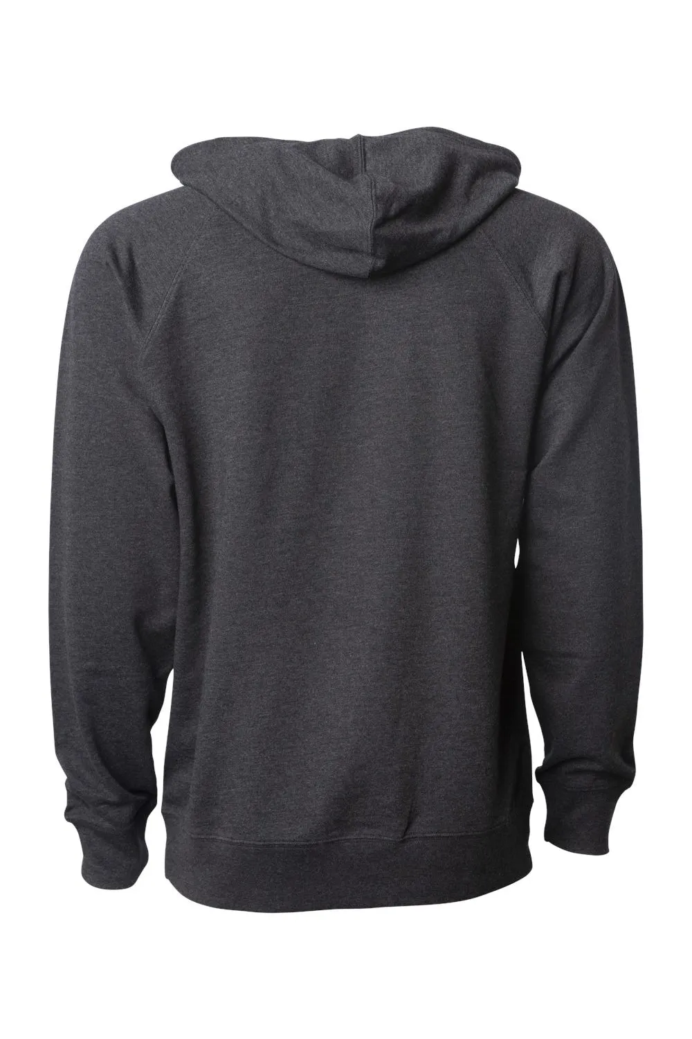 Independent Trading Company Mens Icon Loopback Terry Hooded Sweatshirt Hoodie w/ Pouch Pocket - Heather Charcoal Grey