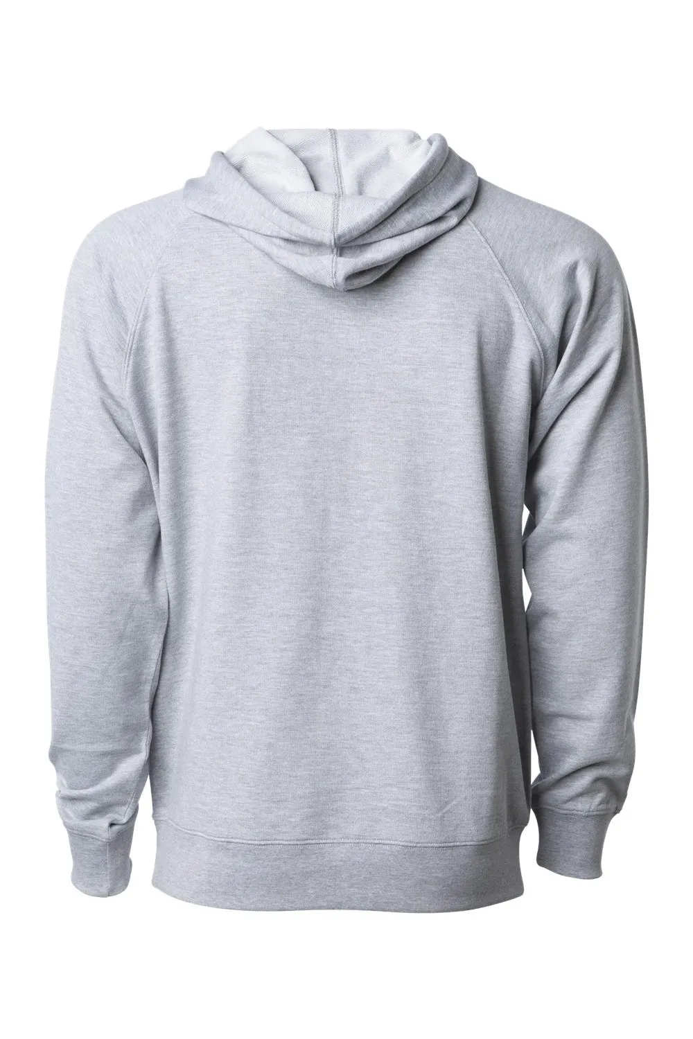 Independent Trading Company Mens Icon Loopback Terry Hooded Sweatshirt Hoodie w/ Pouch Pocket - Heather Grey