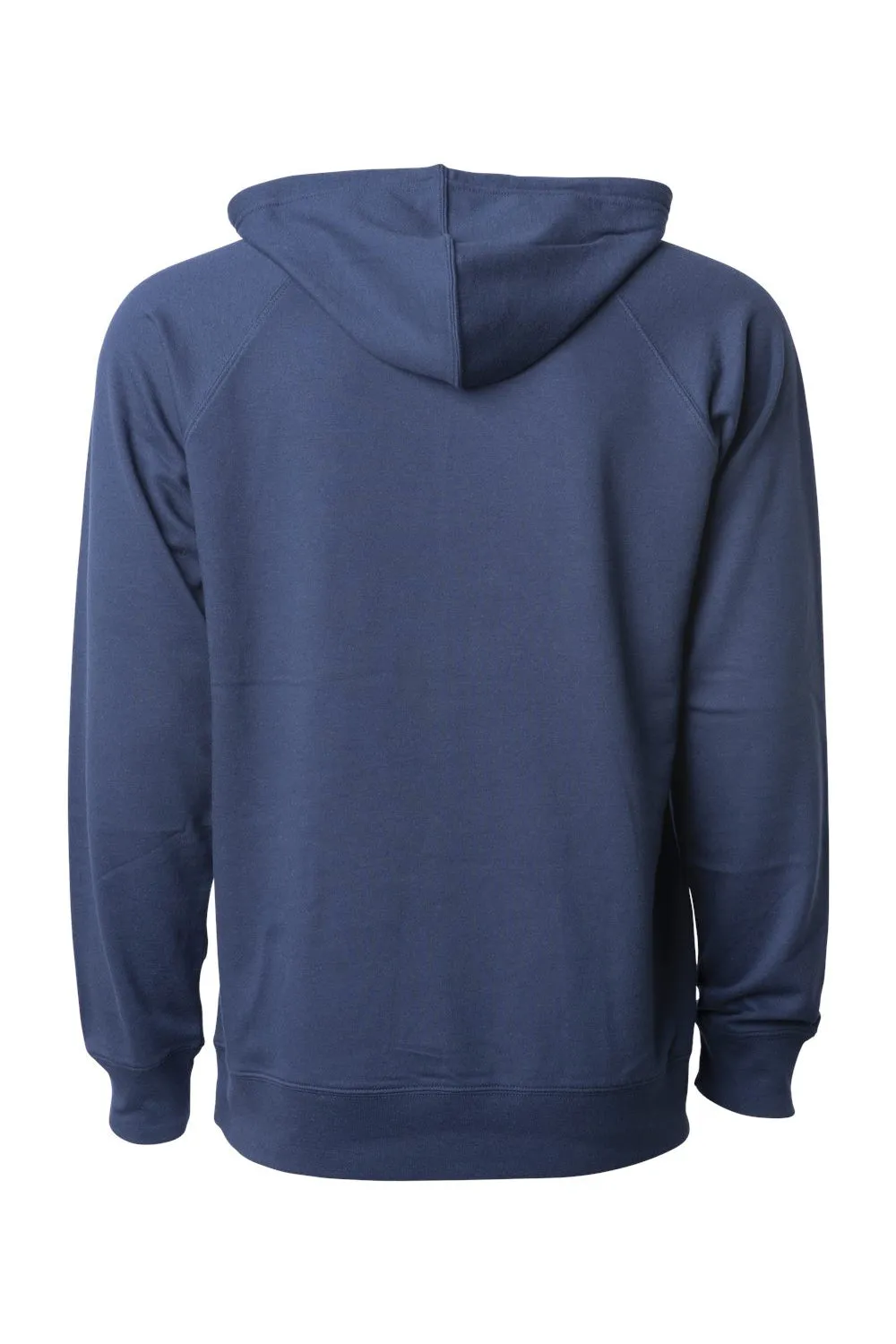 Independent Trading Company Mens Icon Loopback Terry Hooded Sweatshirt Hoodie w/ Pouch Pocket - Indigo Blue