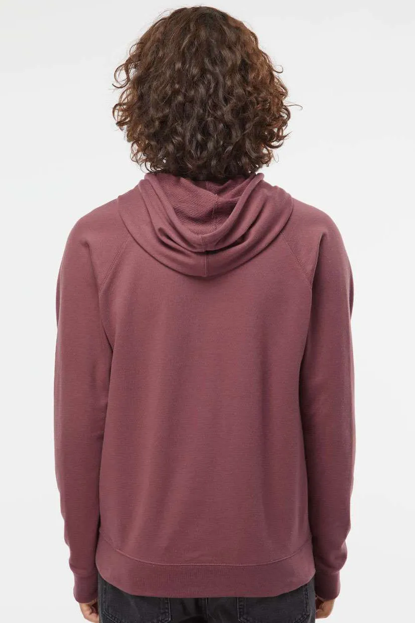 Independent Trading Company Mens Icon Loopback Terry Hooded Sweatshirt Hoodie w/ Pouch Pocket - Port