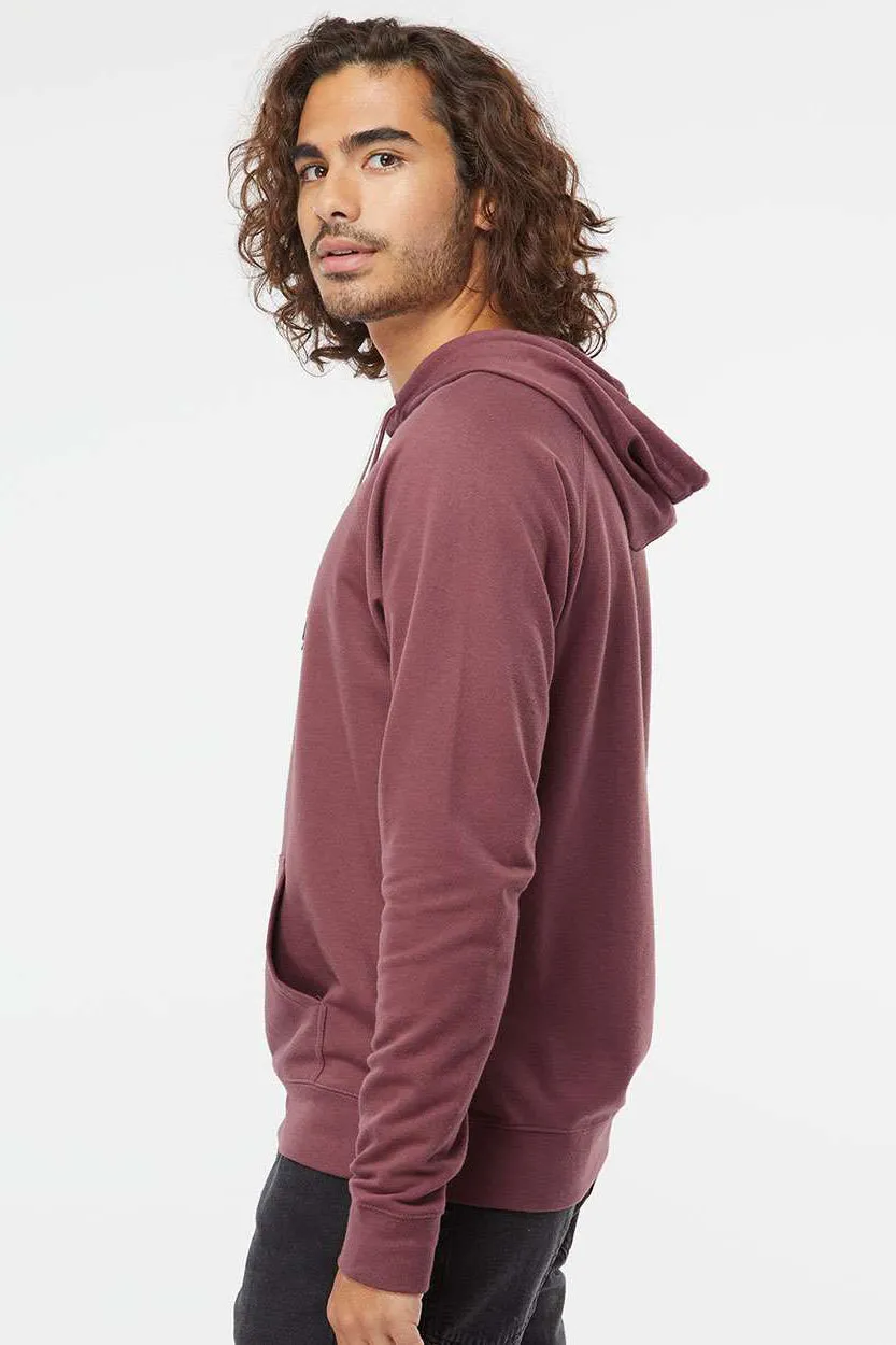 Independent Trading Company Mens Icon Loopback Terry Hooded Sweatshirt Hoodie w/ Pouch Pocket - Port