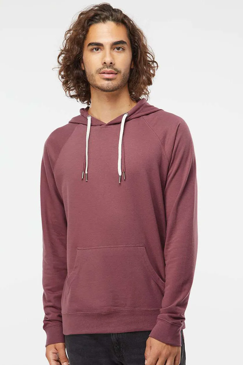 Independent Trading Company Mens Icon Loopback Terry Hooded Sweatshirt Hoodie w/ Pouch Pocket - Port