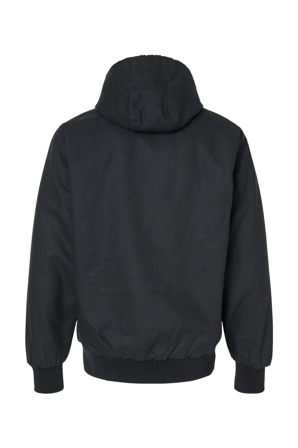 Independent Trading Company Mens Insulated Canvas Full Zip Hooded Jacket - Black
