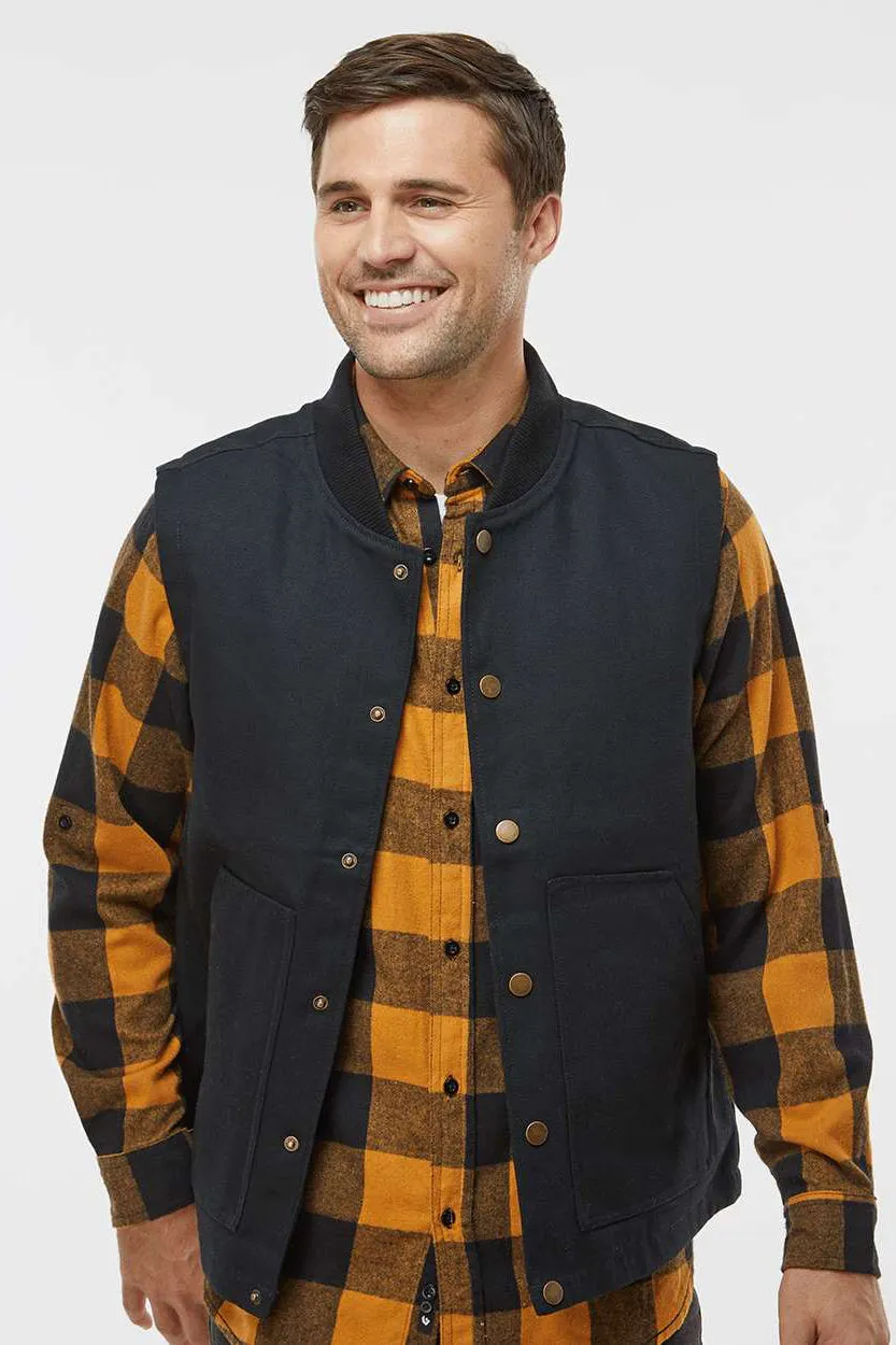 Independent Trading Company Mens Insulated Canvas Full Zip Vest - Black