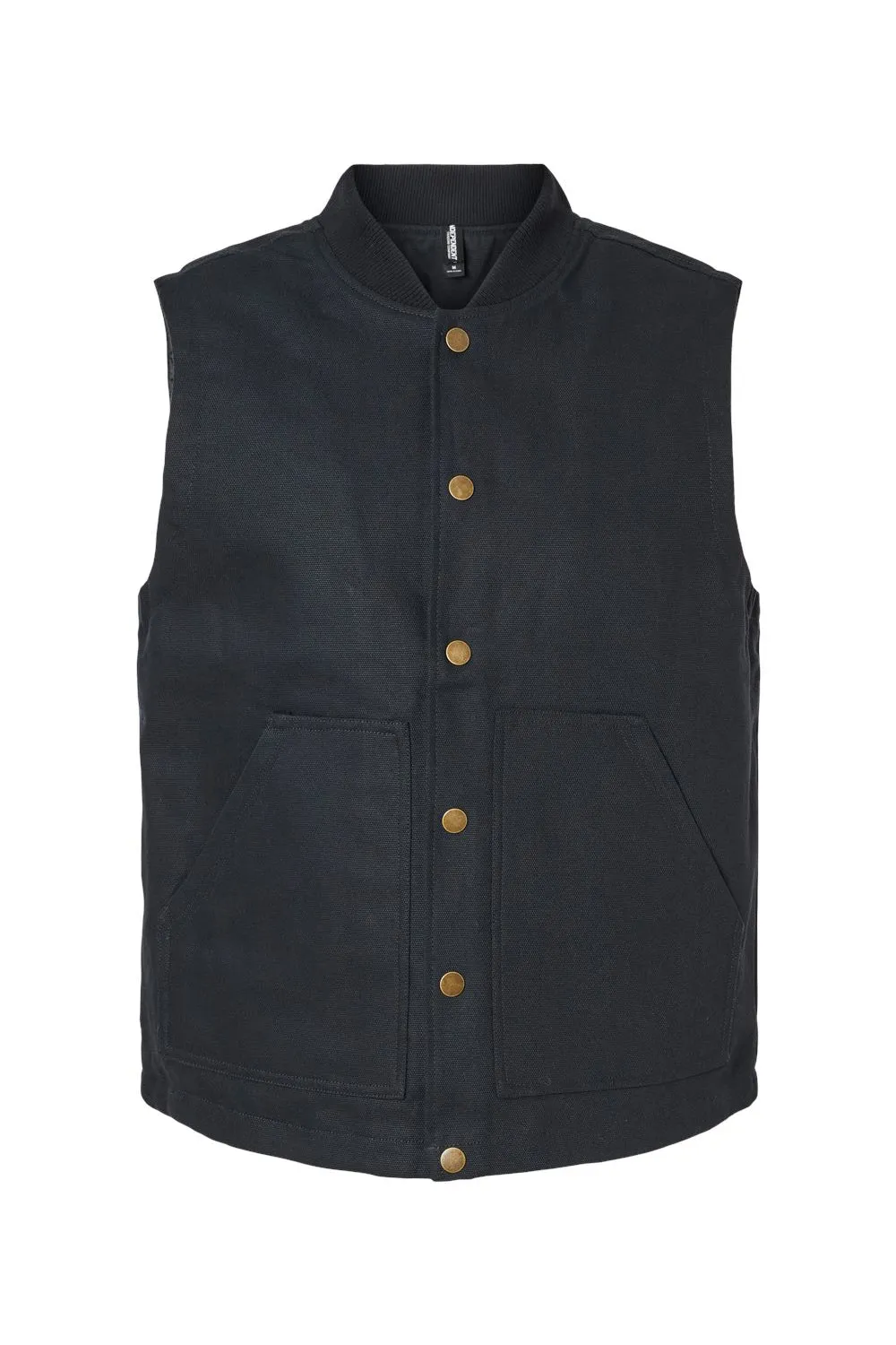 Independent Trading Company Mens Insulated Canvas Full Zip Vest - Black