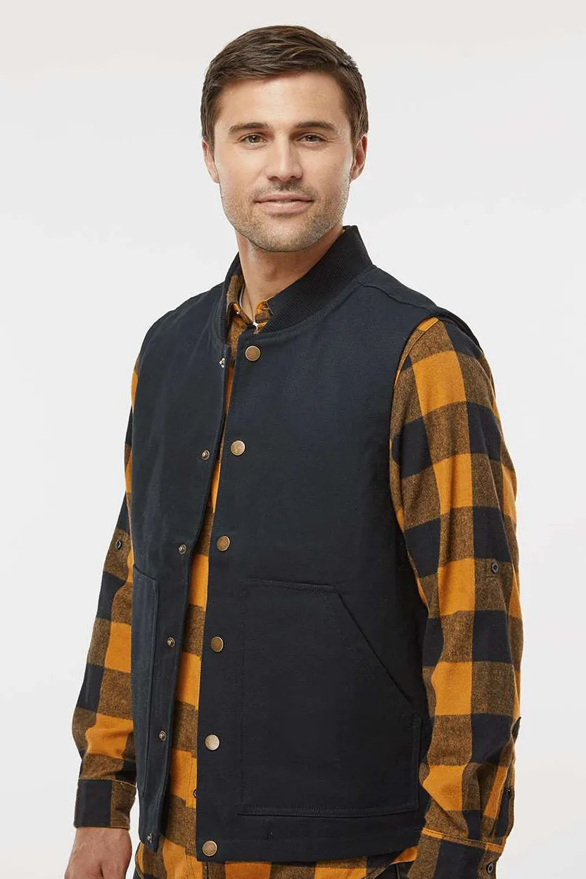 Independent Trading Company Mens Insulated Canvas Full Zip Vest - Black