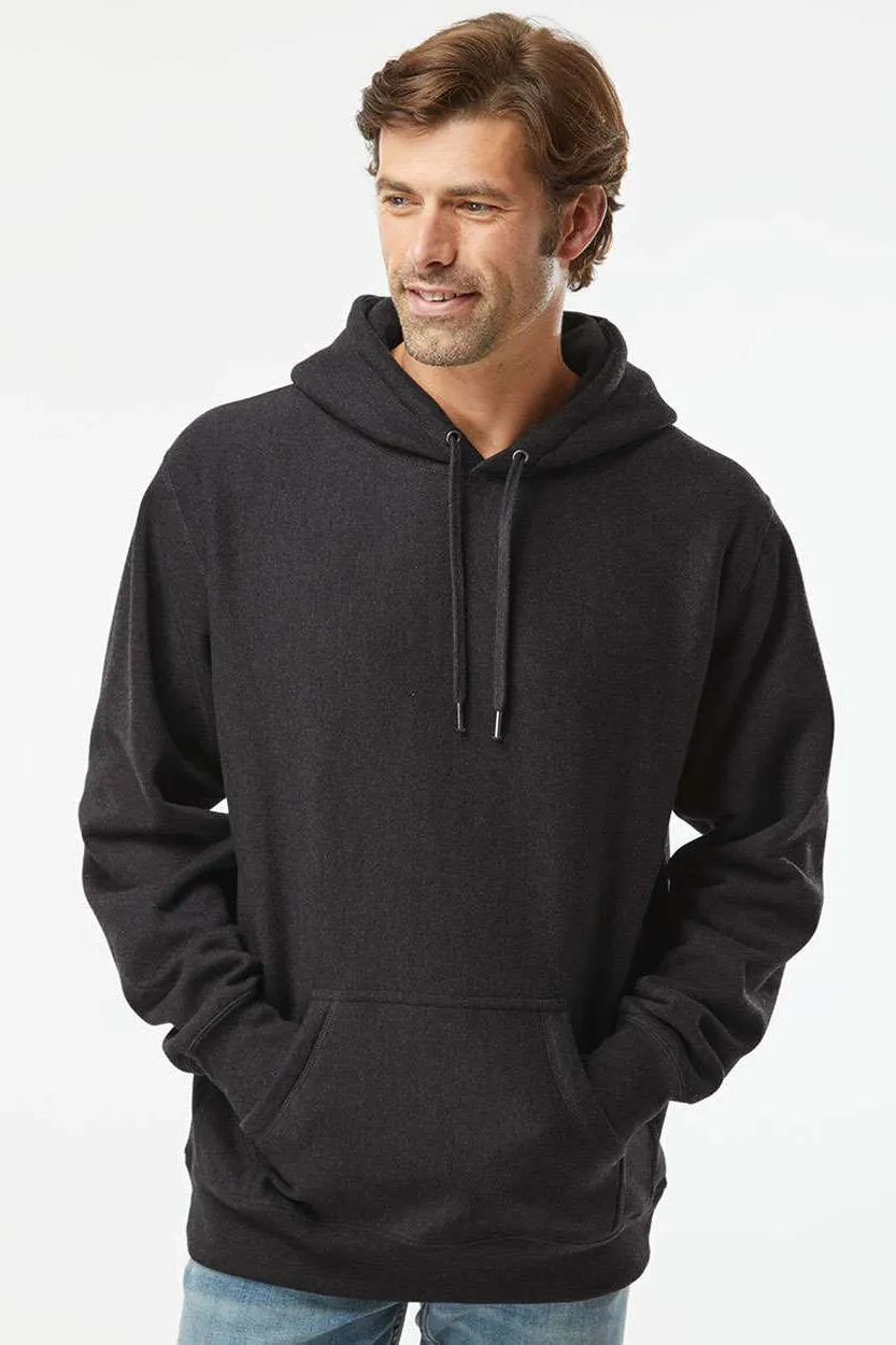 Independent Trading Company Mens Legend Hooded Sweatshirt Hoodie w/ Pouch Pocket - Heather Charcoal Grey