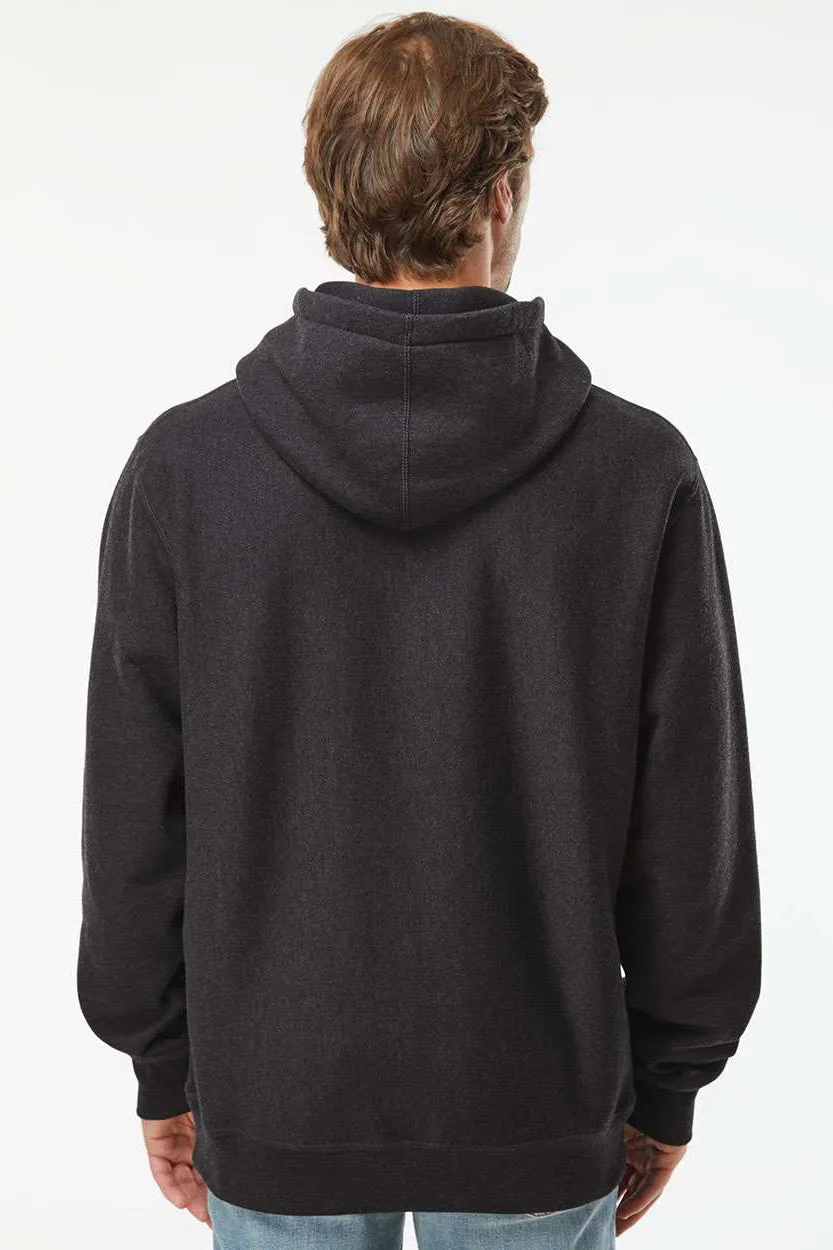 Independent Trading Company Mens Legend Hooded Sweatshirt Hoodie w/ Pouch Pocket - Heather Charcoal Grey