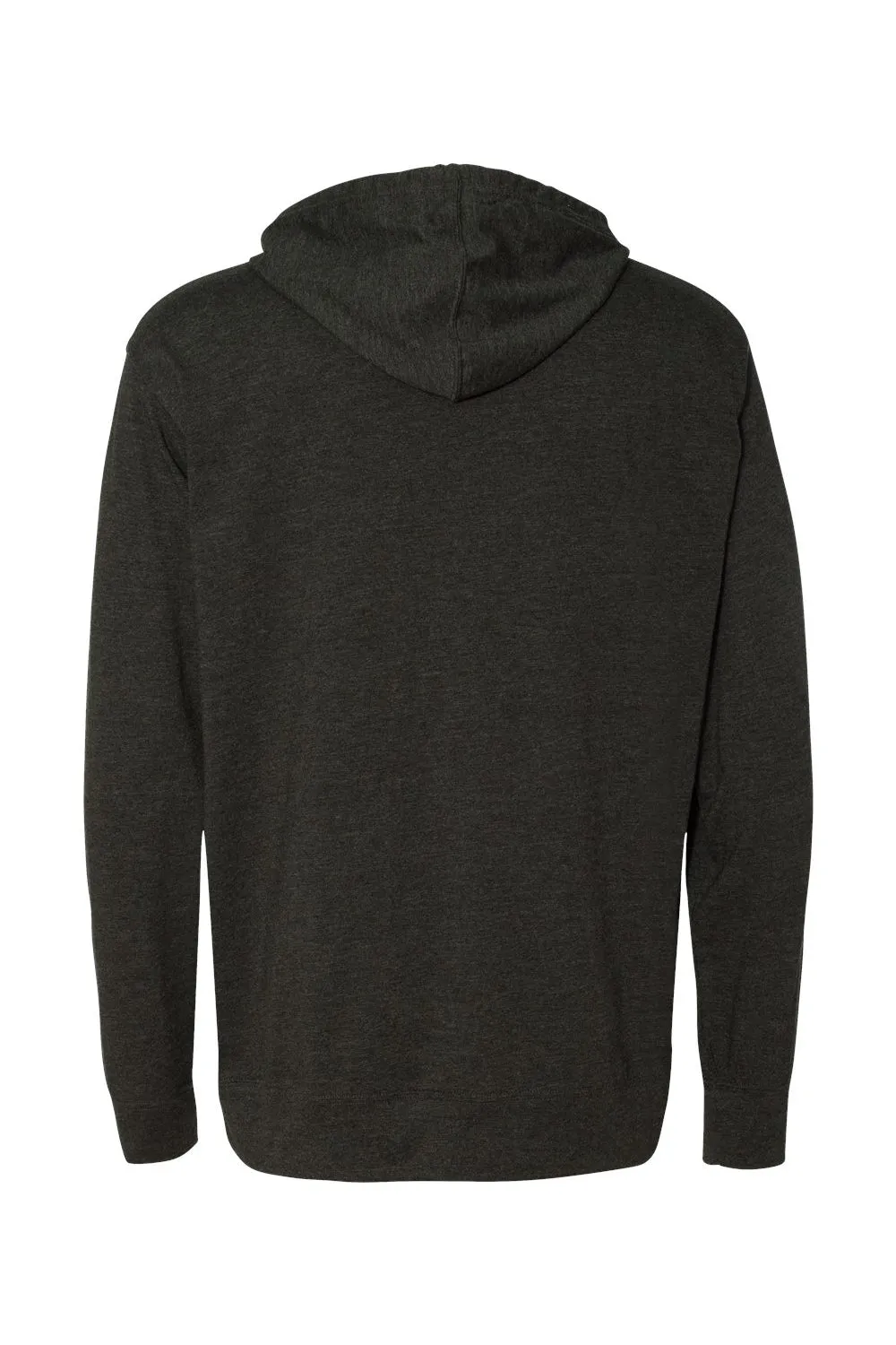 Independent Trading Company Mens Long Sleeve Hooded T-Shirt Hoodie - Heather Charcoal Grey