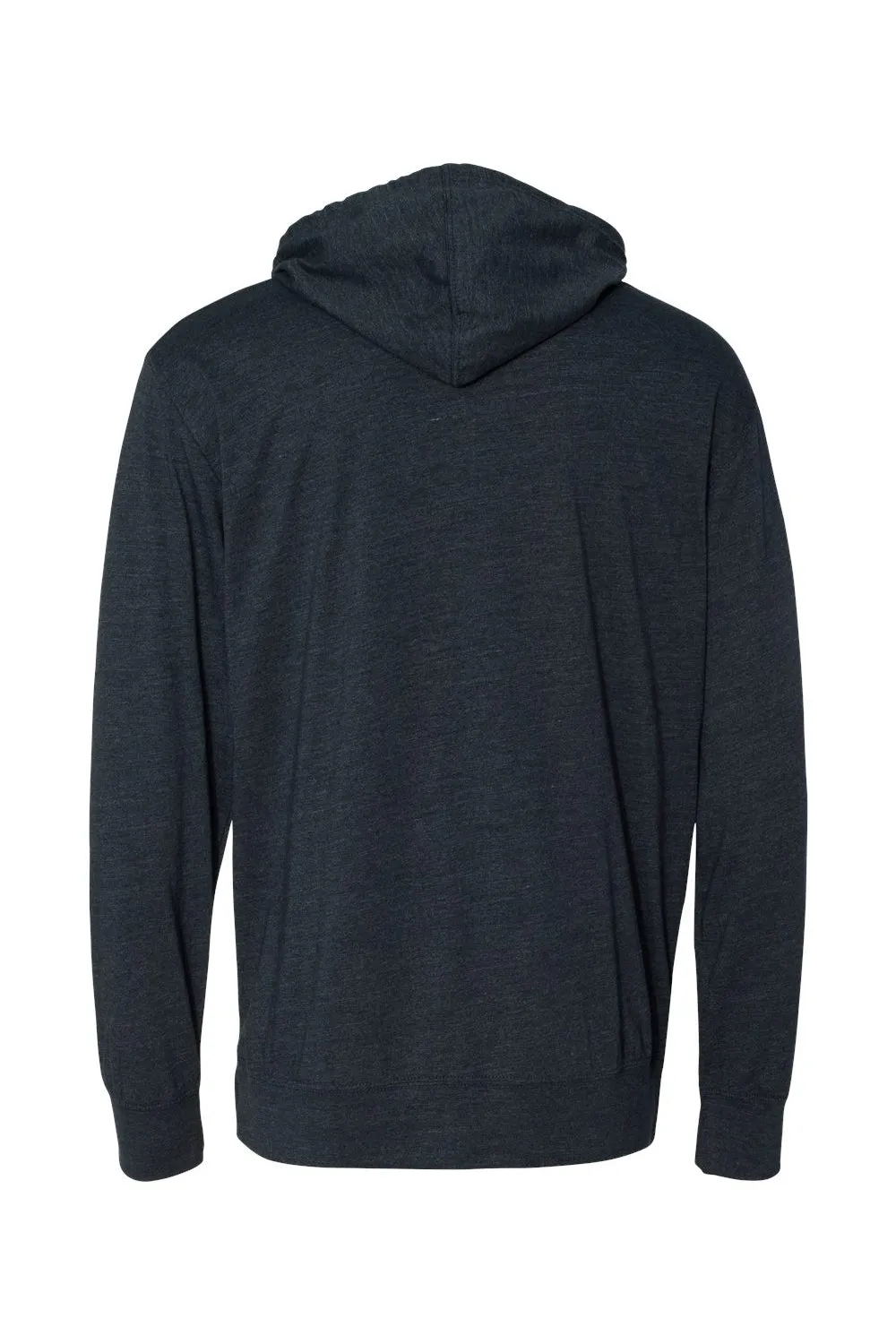 Independent Trading Company Mens Long Sleeve Hooded T-Shirt Hoodie - Heather Classic Navy Blue